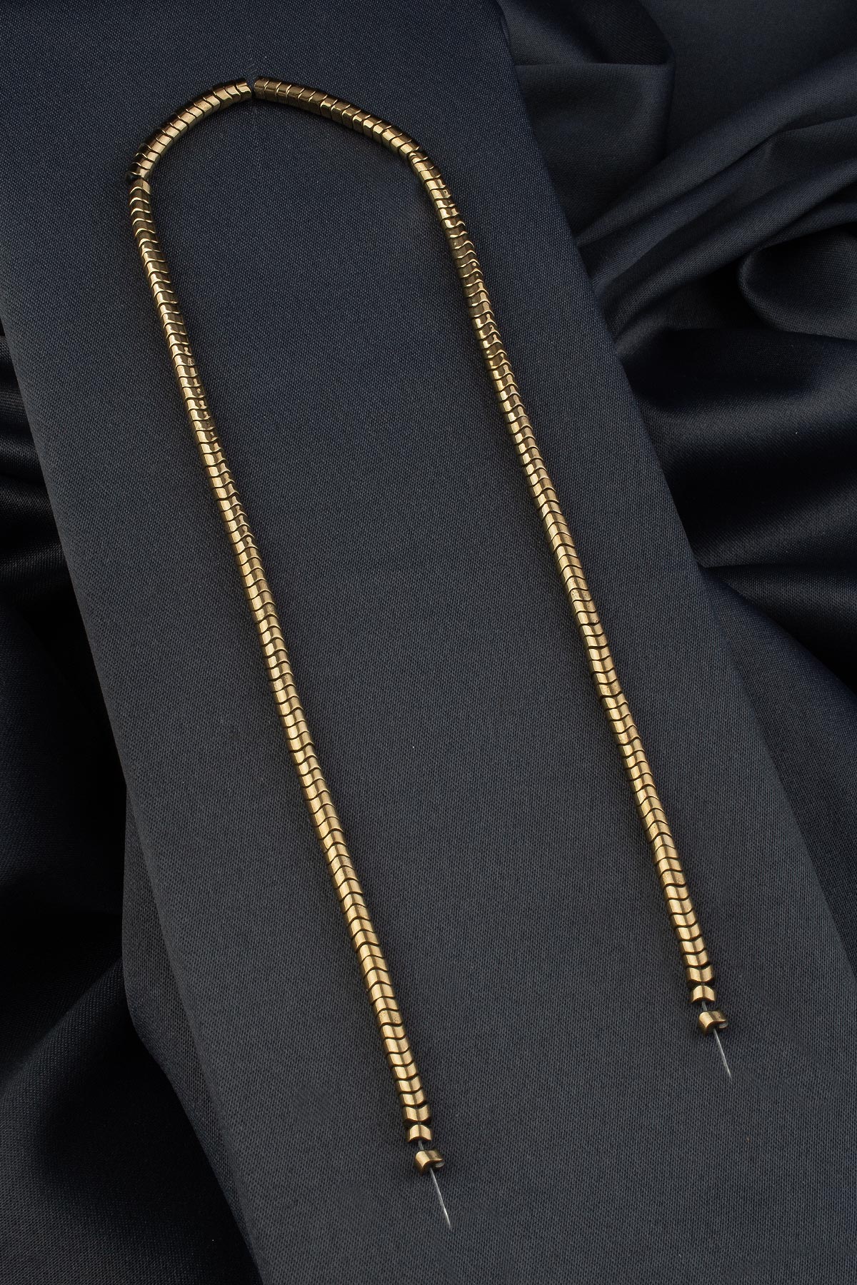 Hematite Natural Stone Shiny Antique Yellow 4x2mm String Of Beads