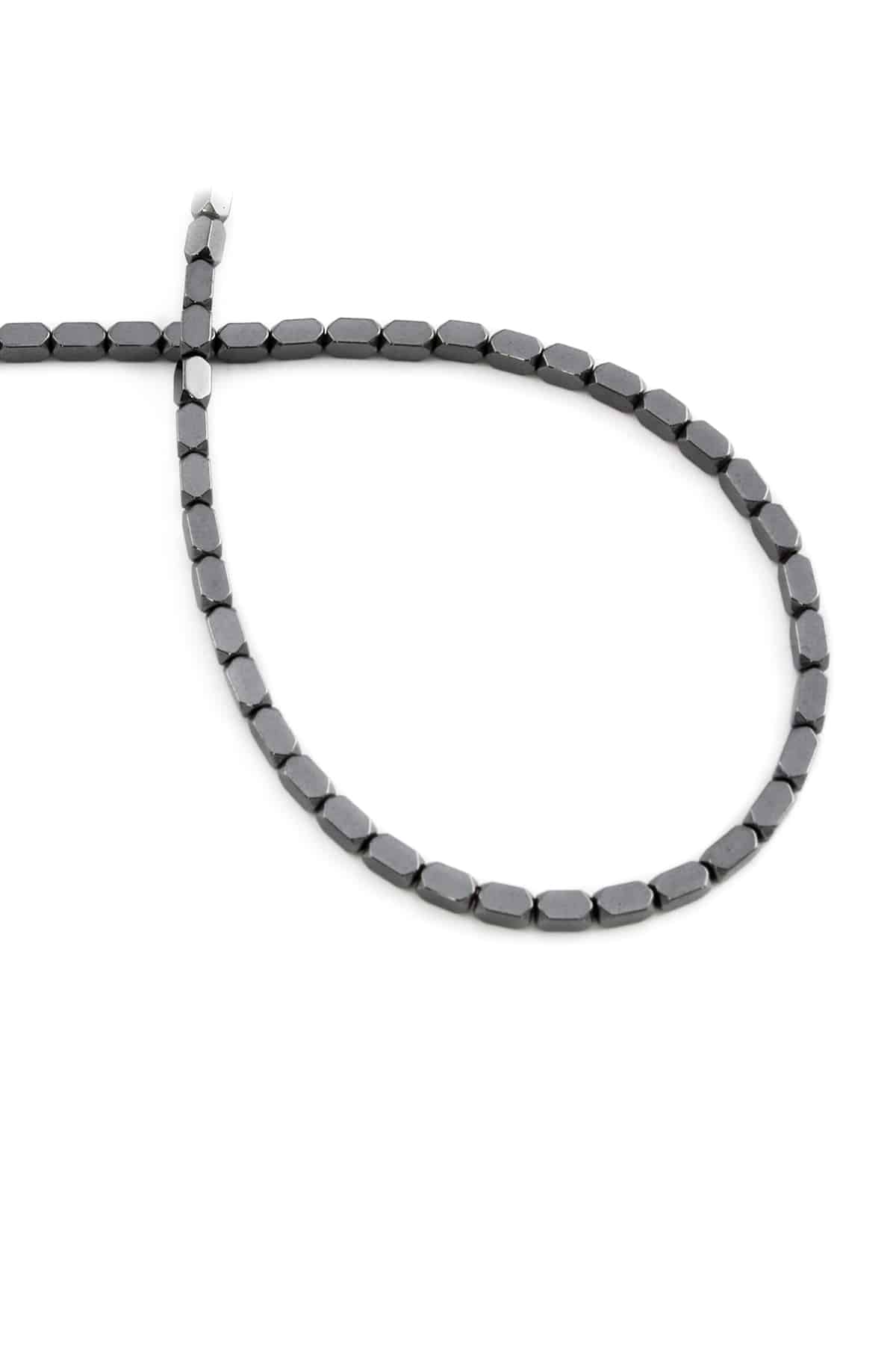 Hematite Natural Stone Shiny Smoked 2x4mm String Of Beads