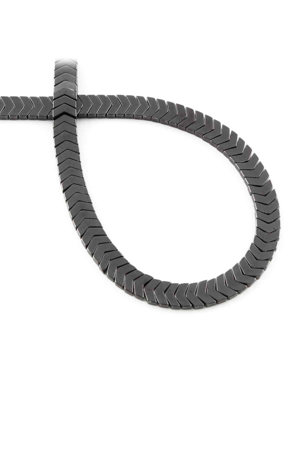 Hematite Natural Stone Shiny Smoked Sergeant Cut 6x2mm String Of Beads