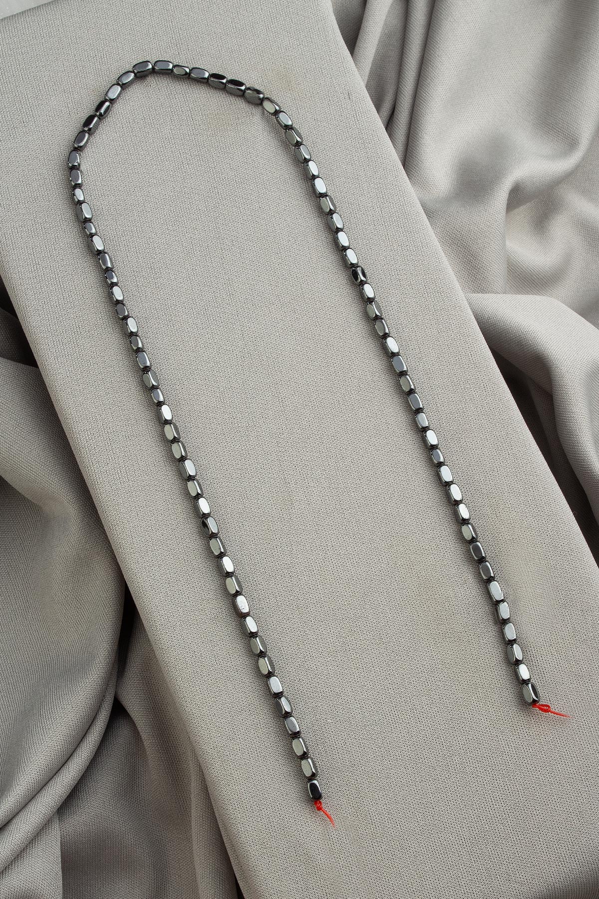 Hematit Doğal Taş Parlak Füme Dikdörtgen Kesim 3x5mm Dizi [AA]