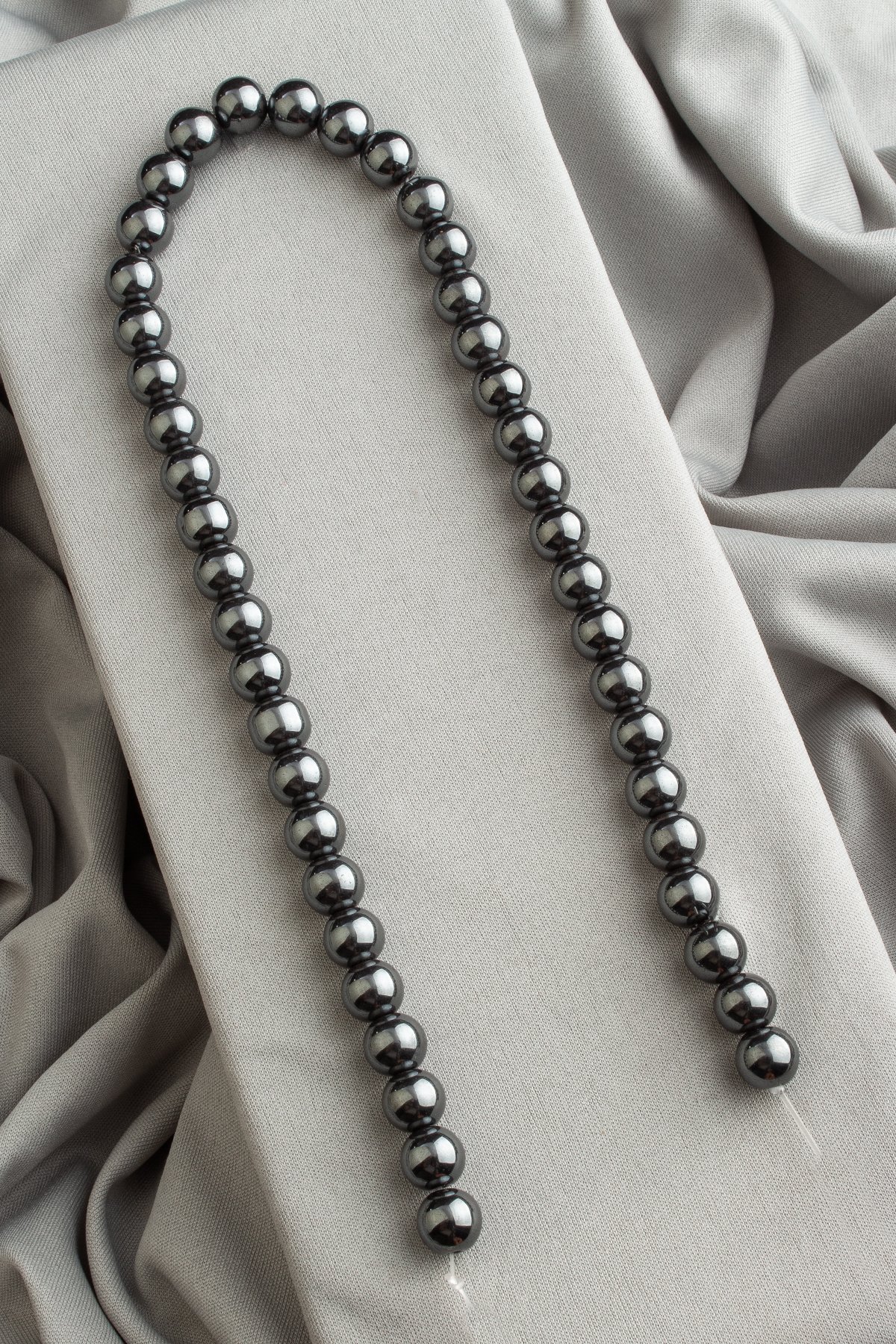 Hematite Natural Stone Shiny Smoked Globe Cut 10mm String Of Beads