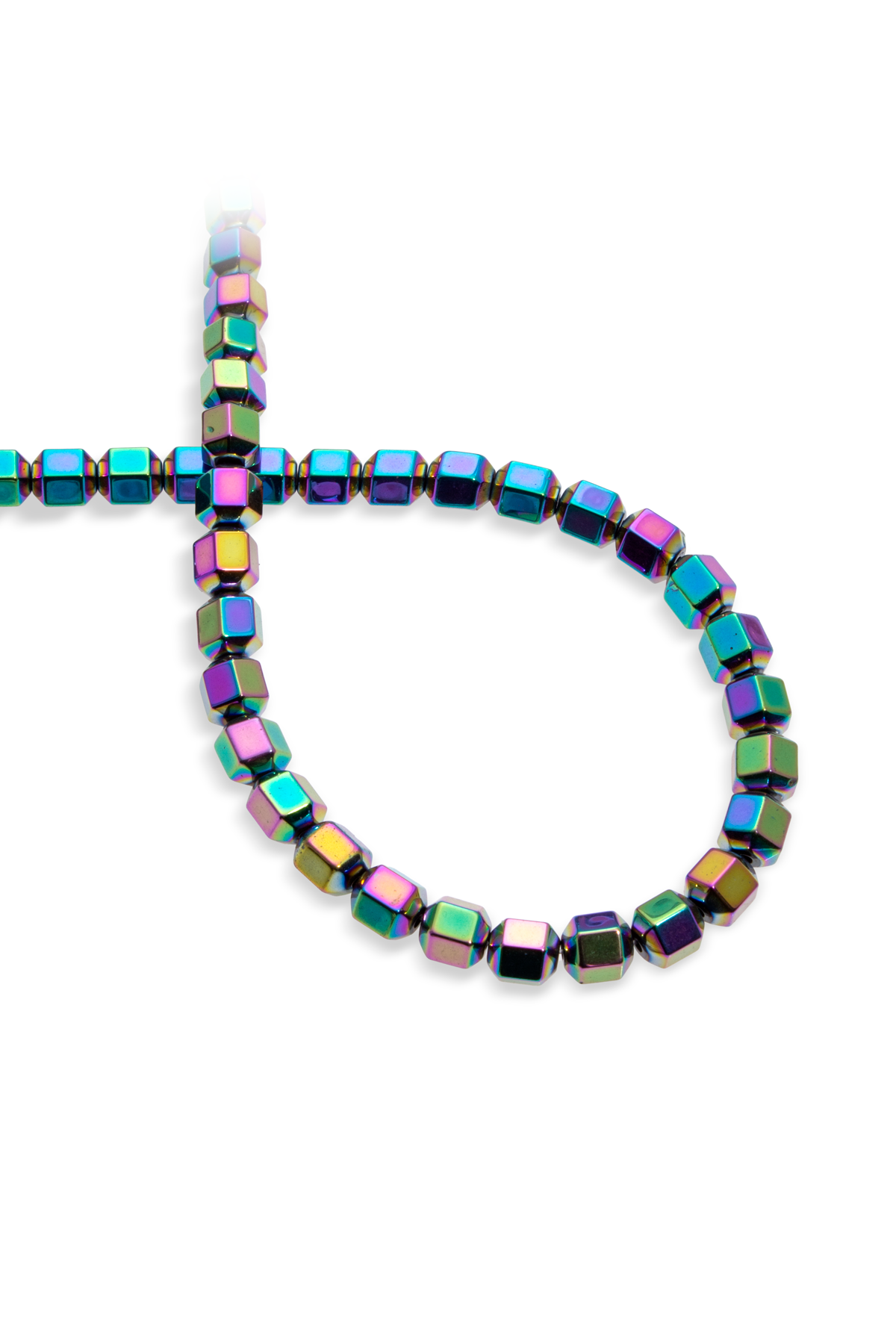 Hematit Doğal Taş Parlak Gökkuşağı Özel Kesim 8x8mm Dizi