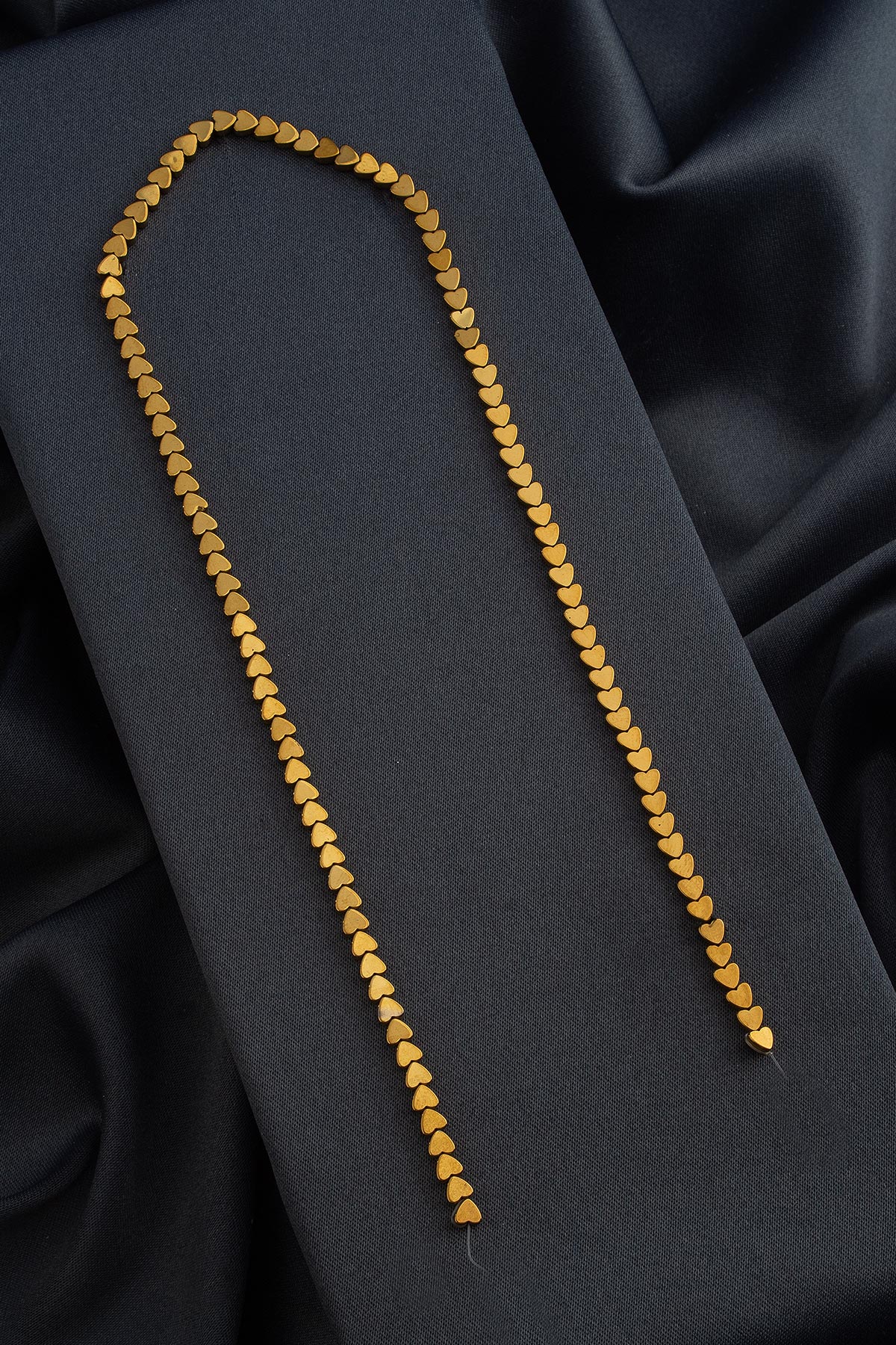 Hematit Doğal Taş Parlak Gold 4mm Dizi