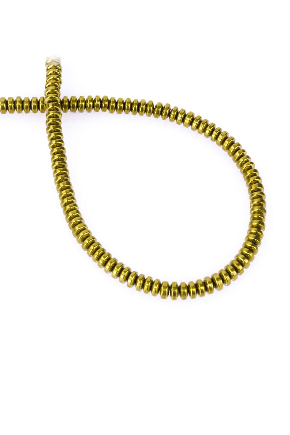 Hematite Natural Stone Shiny Gold 4x2mm String Of Beads