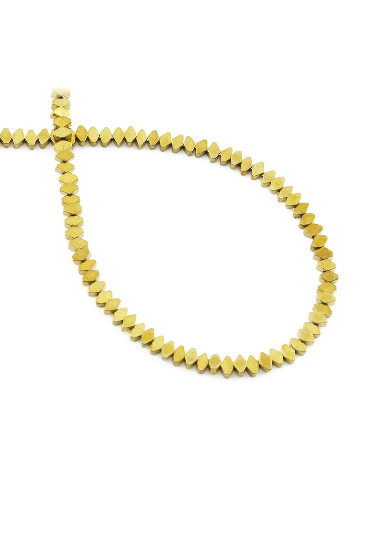 Hematite Natural Stone Shiny Gold Flat Horizontal Square 3x4mm String Of Beads