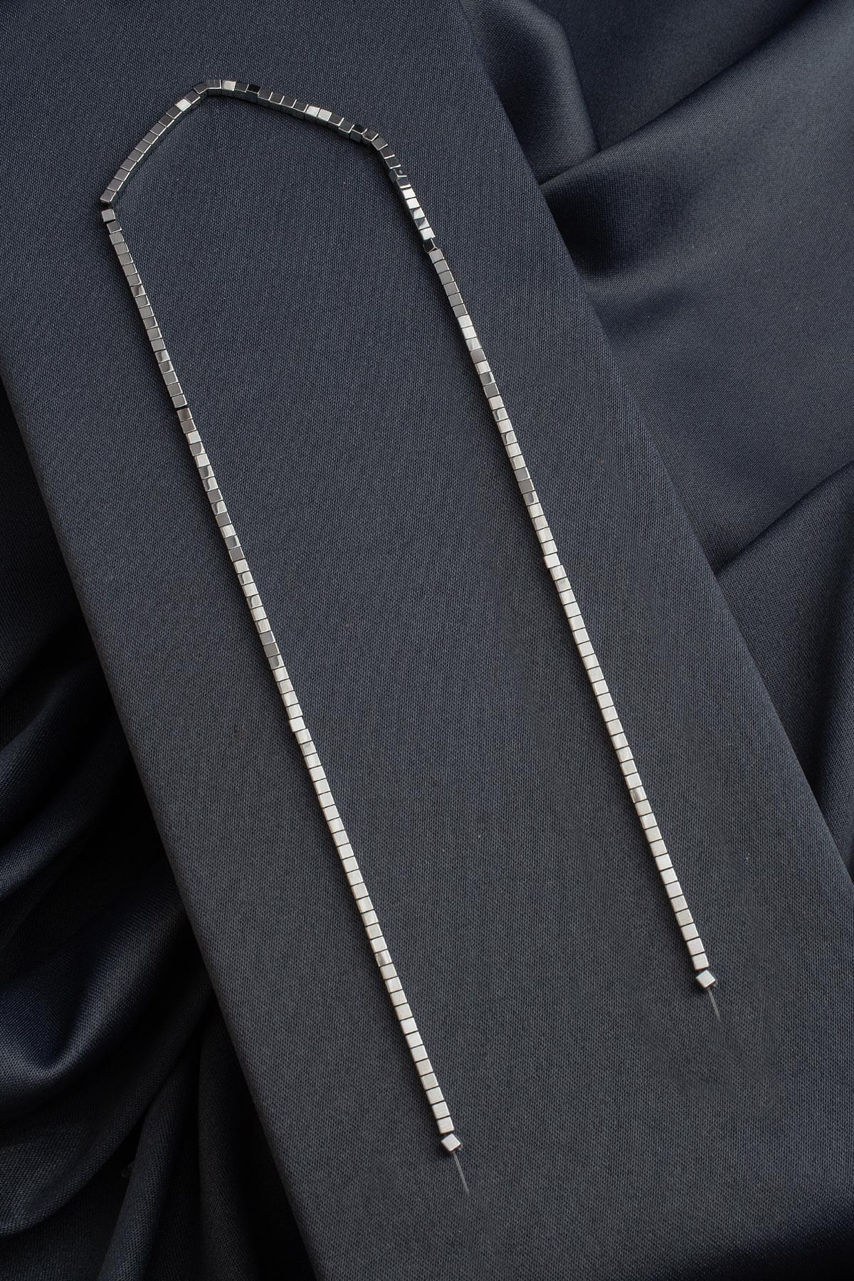 Hematite Natural Stone Shiny Cylinder 2x2mm String Of Beads