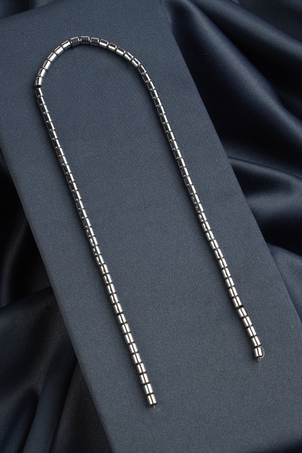 Hematit Doğal Taş Parlak Gümüş Silindir Kesim 4x5mm Dizi