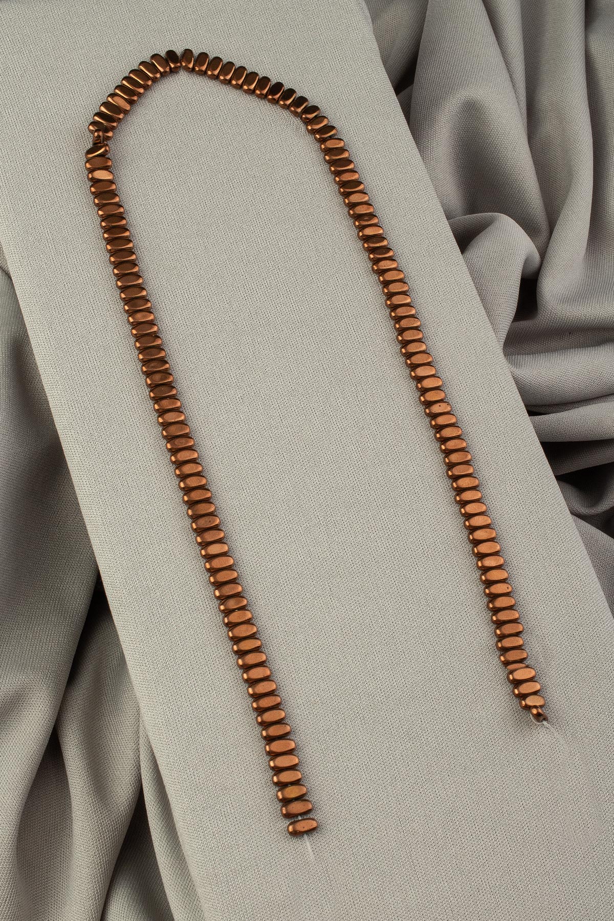 Hematit Doğal Taş Parlak Kahverengi 3x5mm Dizi