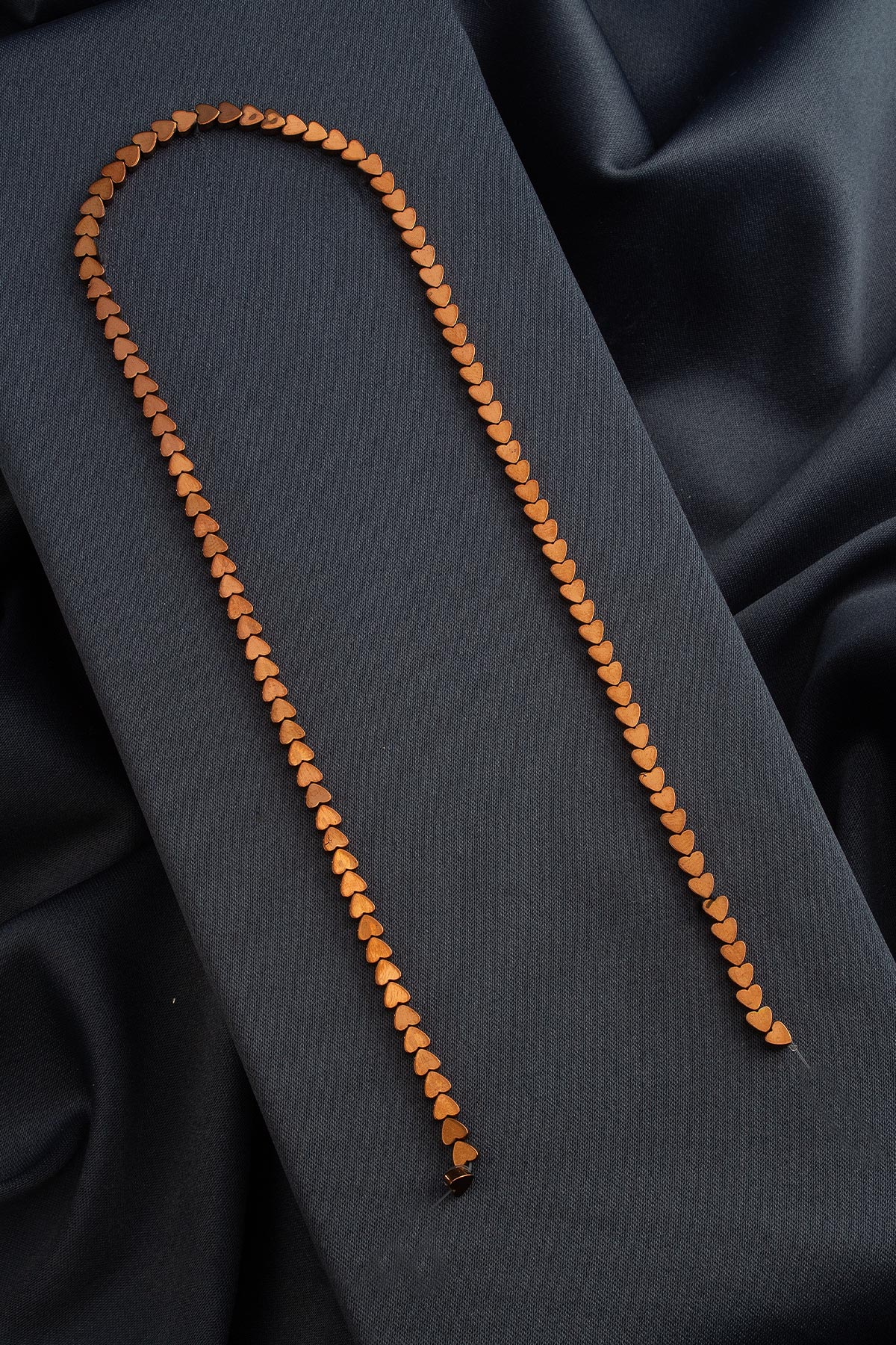 Hematit Doğal Taş Parlak Kahverengi 4mm Dizi