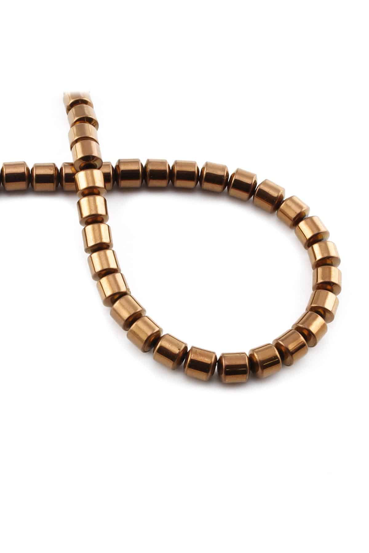 Hematite Natural Stone Shiny Brown 6x6mm String Of Beads