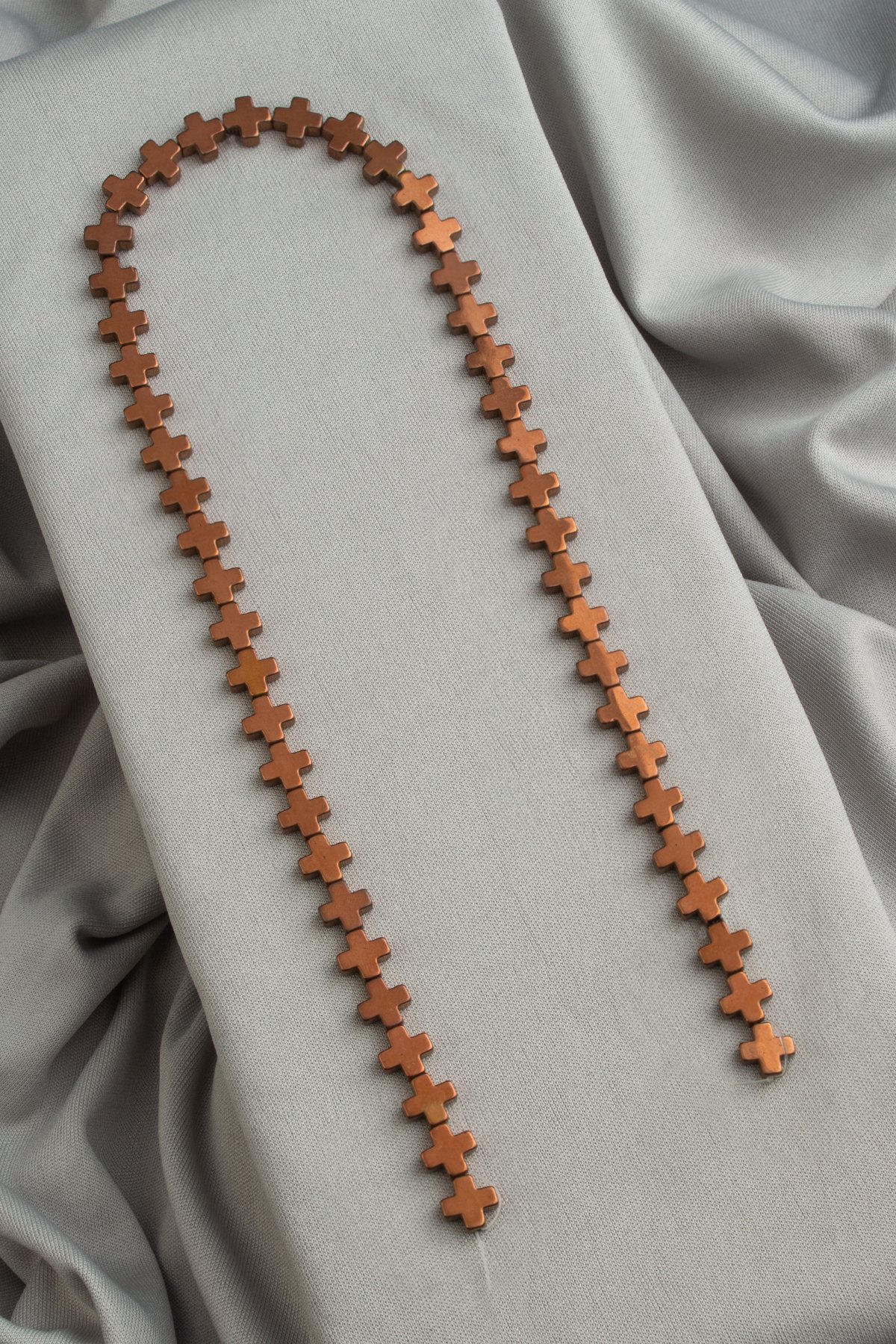 Hematit Doğal Taş Parlak Kahverengi Artı Kesim 8mm Dizi [AA]