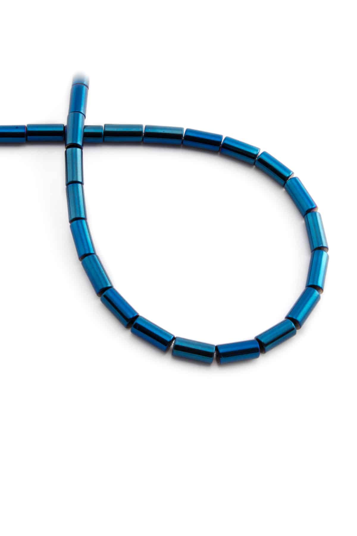 Hematite Natural Stone Shiny Blue 4x8mm String Of Beads