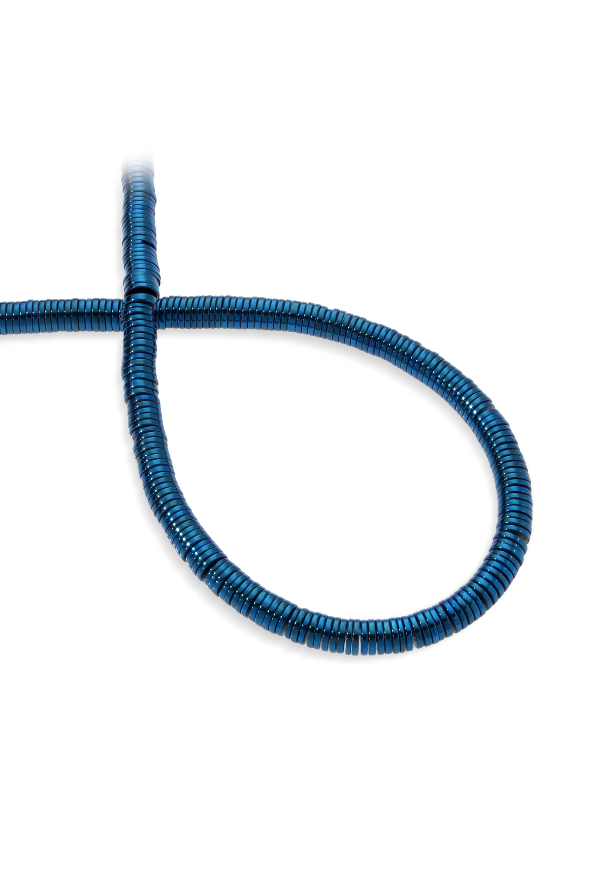 Hematit Doğal Taş Parlak Mavi Daire Kesim 6x1mm Dizi