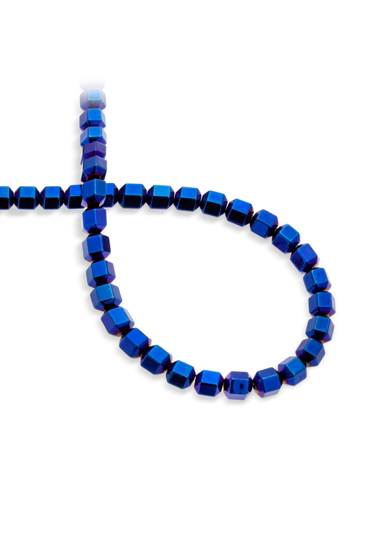 Hematit Doğal Taş Parlak Mavi Özel Kesim 8x8mm Dizi