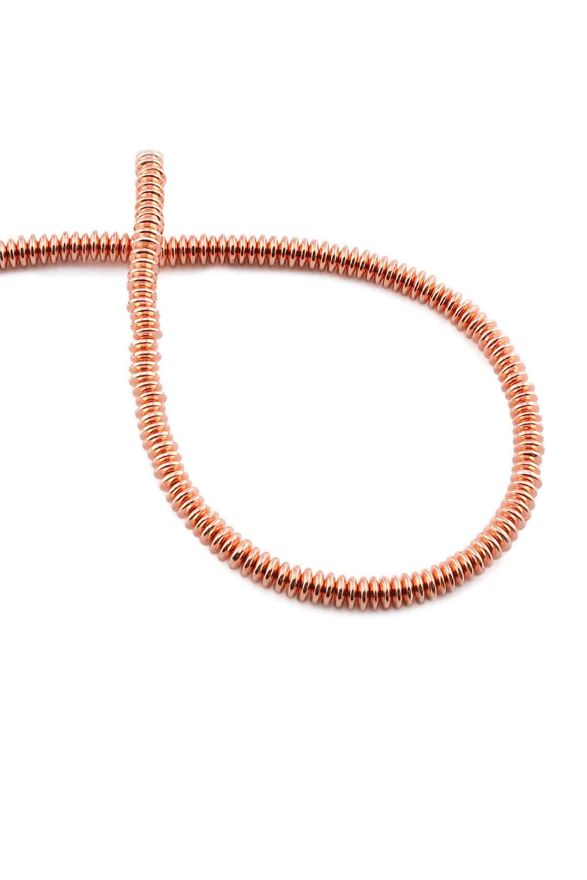 Hematit Doğal Taş Parlak Roz Rondela Kesim 4x1mm Dizi [AA]