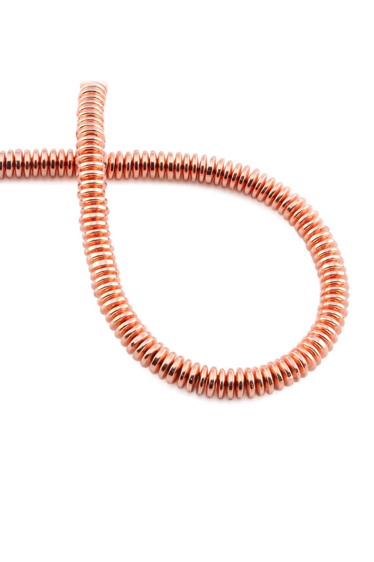Hematit Doğal Taş Parlak Roz Silindir Kesim 6x1mm Dizi [AA]
