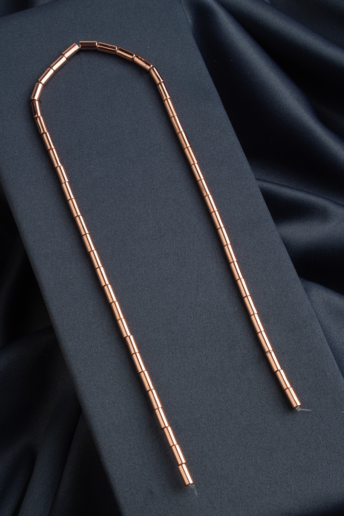 Hematit Doğal Taş Parlak Roz Silindir Kesim 3x9mm Dizi