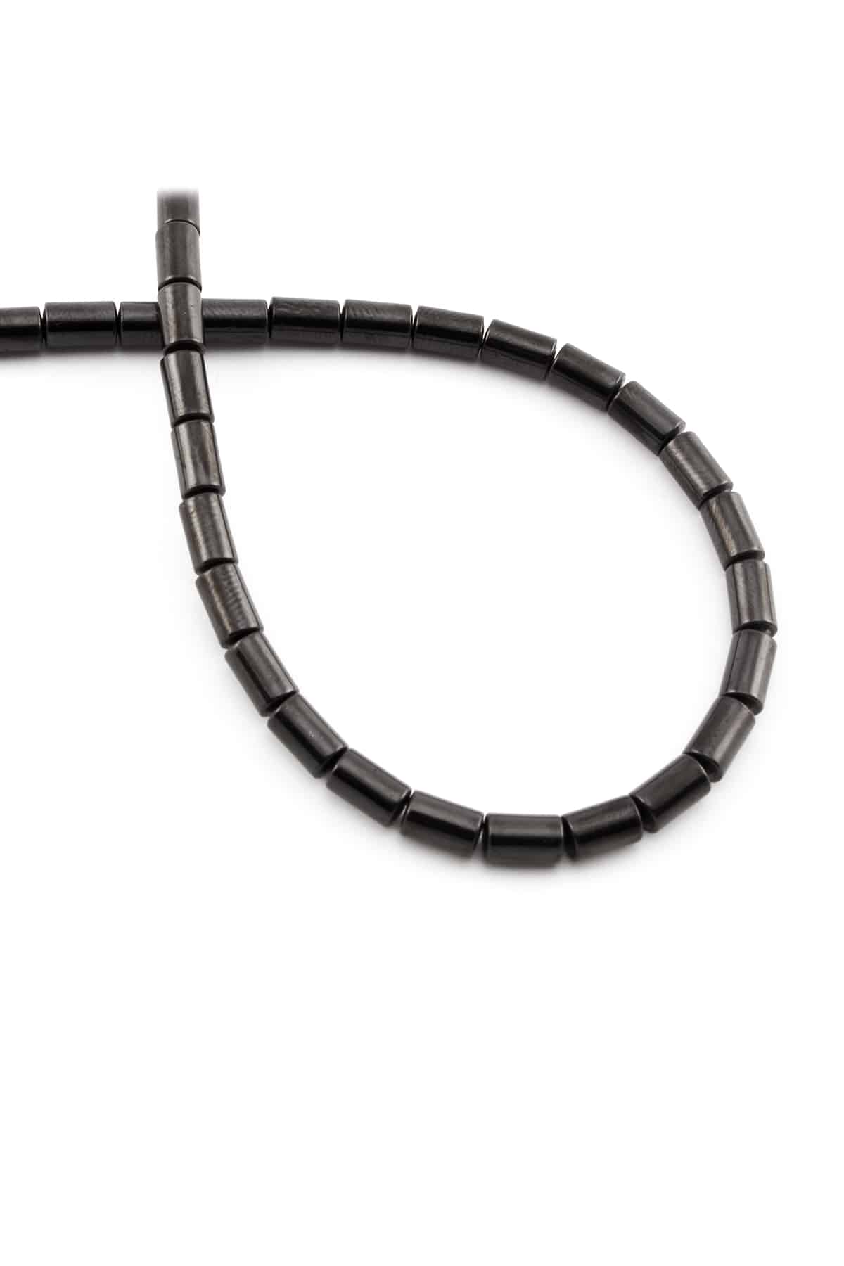 Hematite Natural Stone Shiny Black 4x6mm String Of Beads