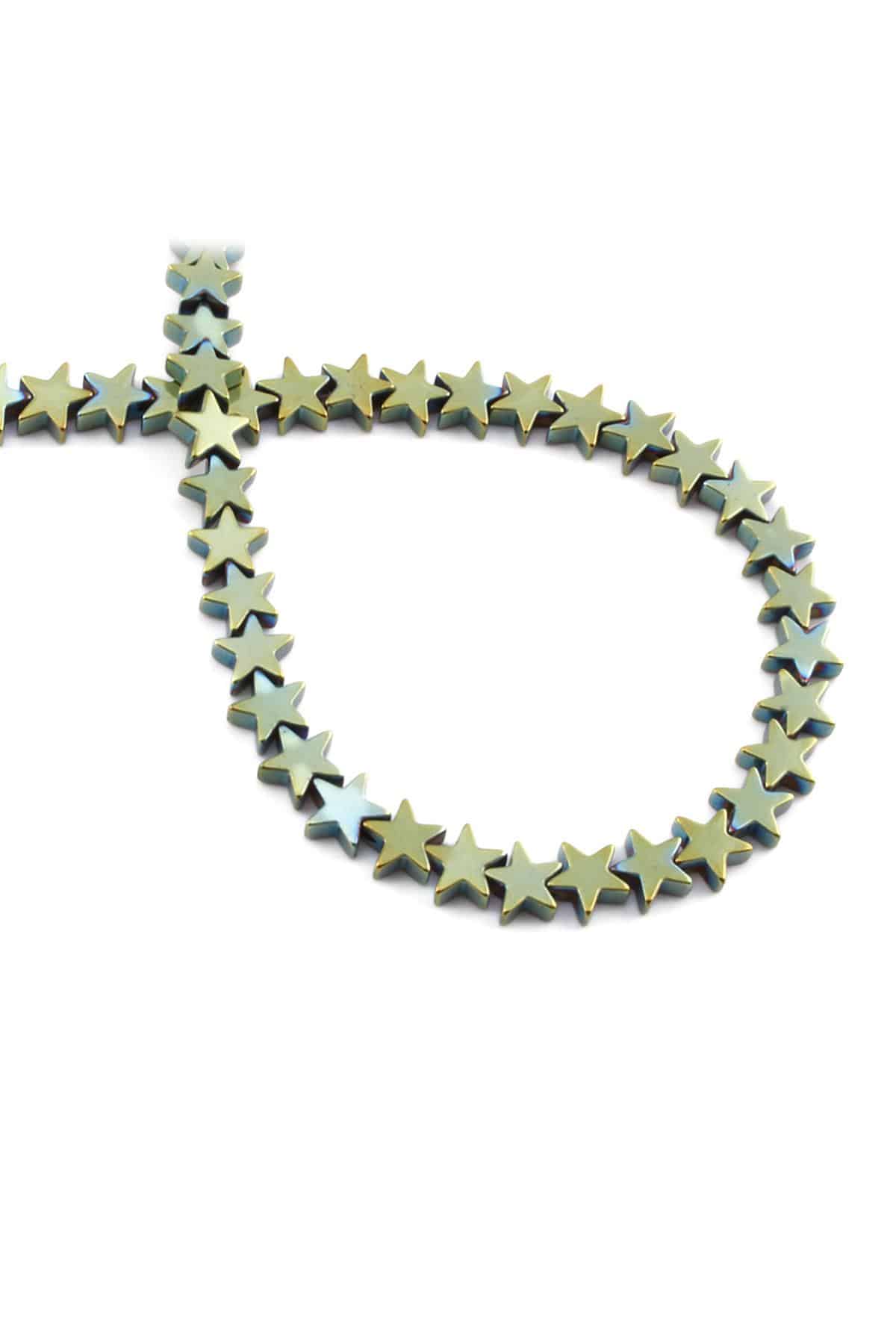 Hematite Natural Stone Shiny Water Green 7mm String Of Beads