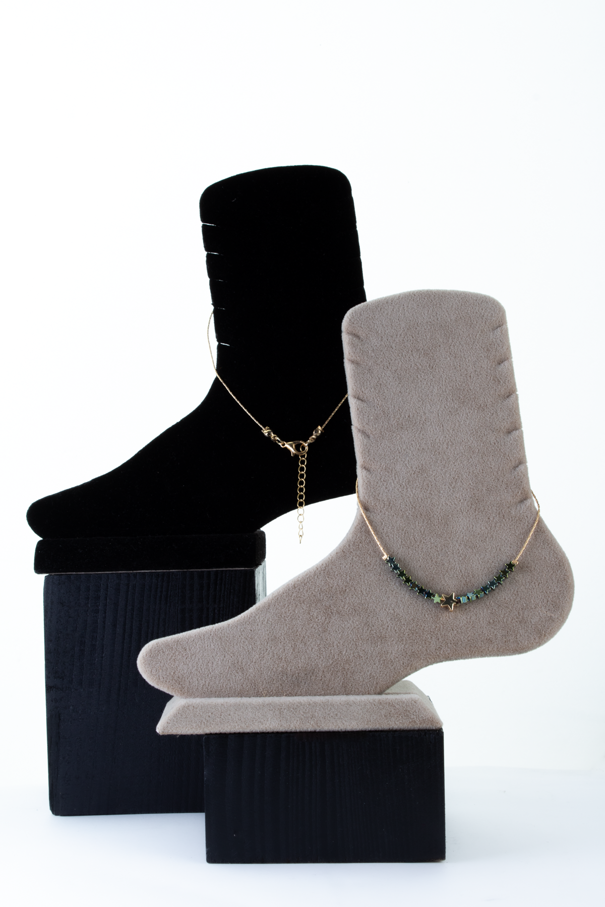 Hematit Doğal Taş Yıldız Kesim Zincir Kapama Halhal