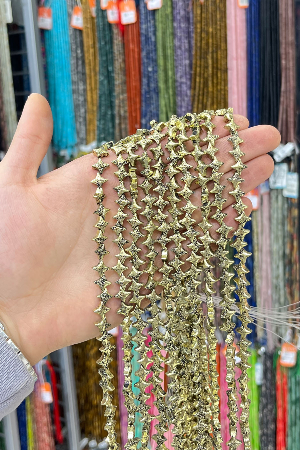 Hematit Taşı Amorf Yıldız Kesim 8x8mm- Doğal Taş Dizi