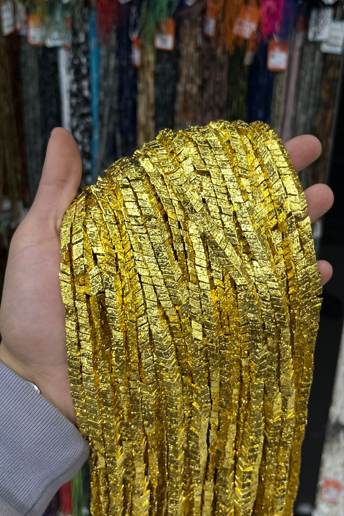 Hematit Taşı Bombeli Çavuş Kesim 8x3mm-Pütürlü Sarı Doğal Taş Dizi