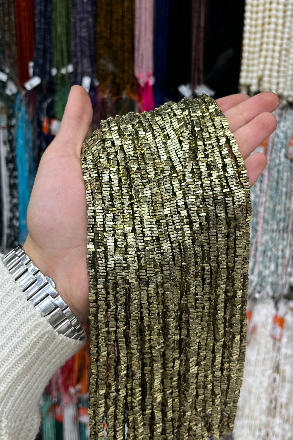 Hematit Taşı Kare Rondela Kesim 4x1mm- Doğal Taş Dizi