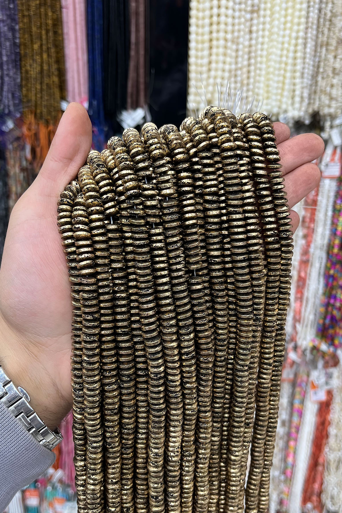 Hematit Taşı Rondela Kesim 8x3mm- Doğal Taş Dizi