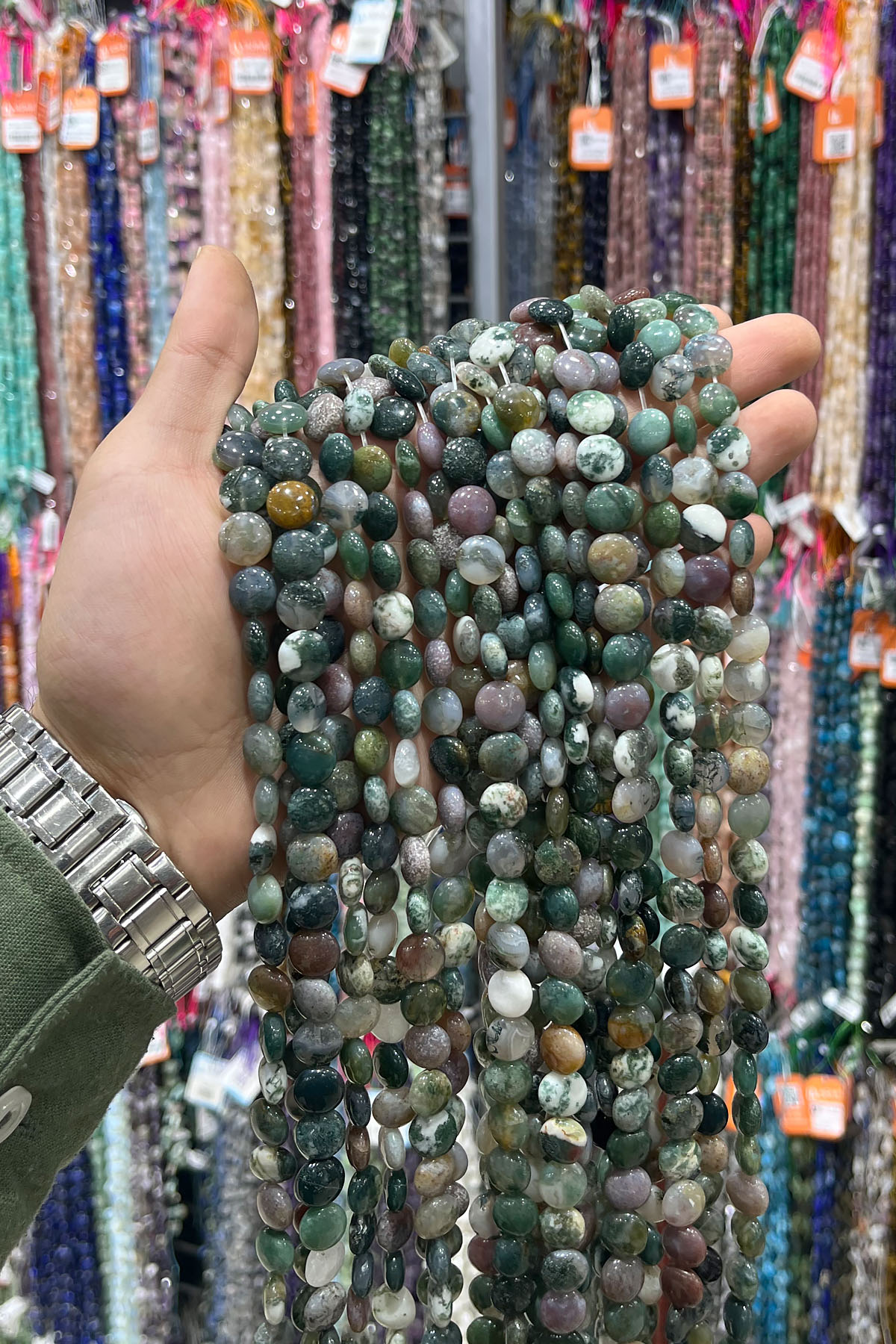 Hint Akik Doğal Taş Parlak Daire Kesim 10mm Dizi [AB+]