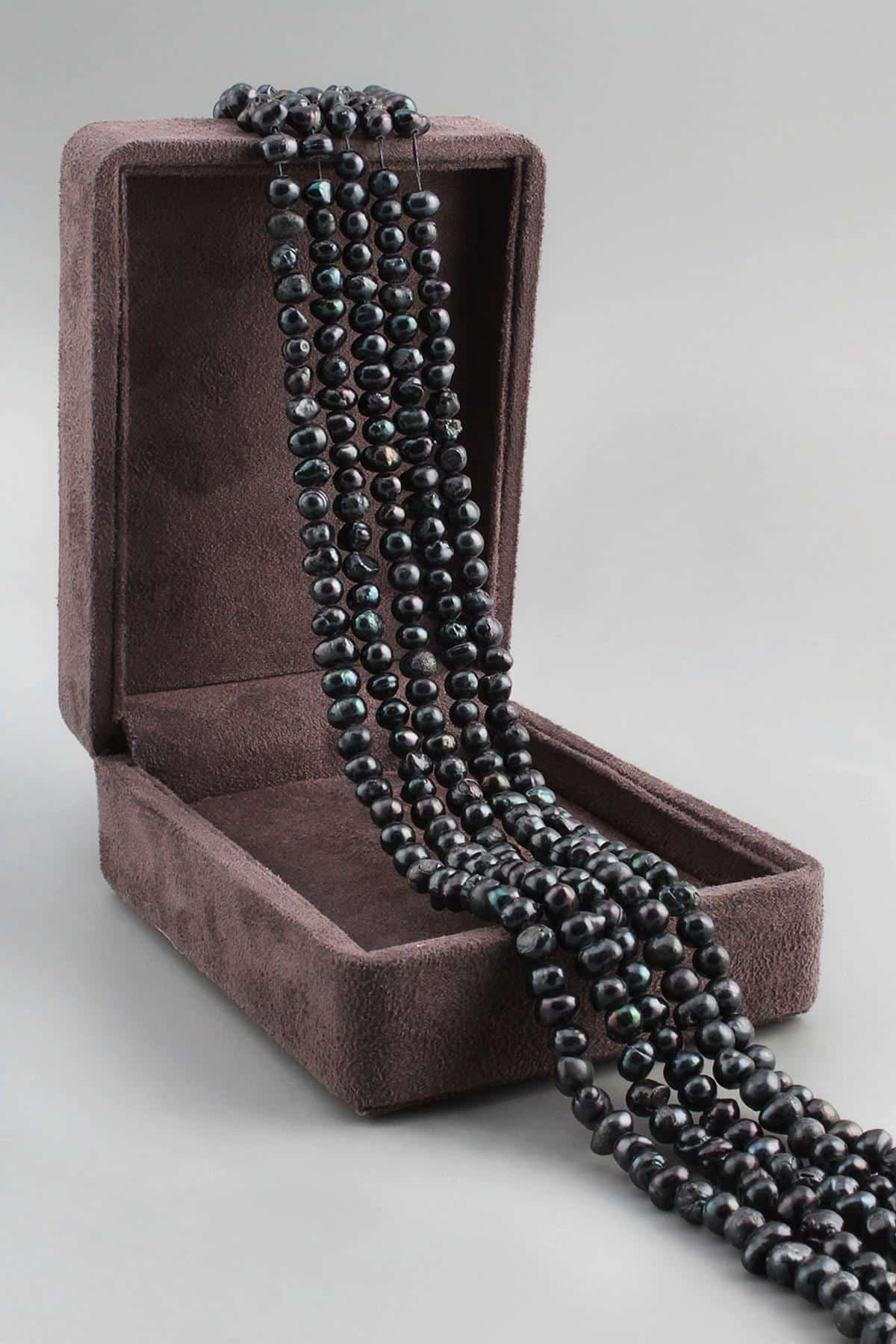 İnci Doğal Taş Parlak Lacivert 5x6mm Dizi [AB]