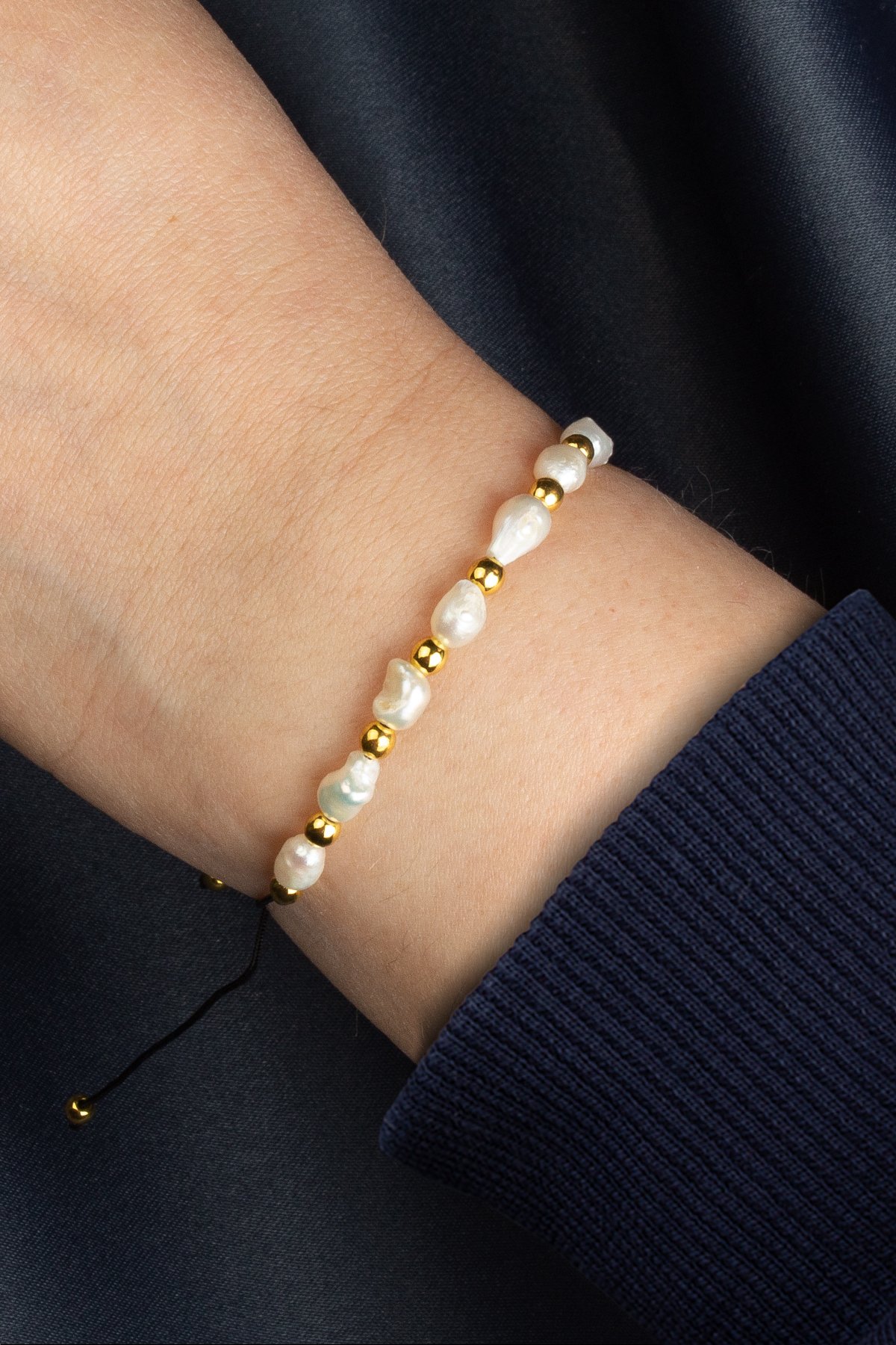 İnci Doğal Taş Makrome Bileklik