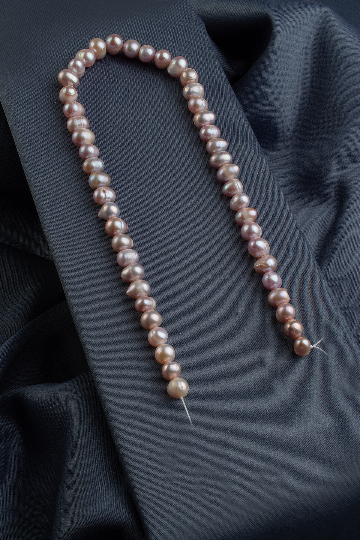 İnci Doğal Taş Pembe Basık Küre Kesim 8-9mm Dizi AA