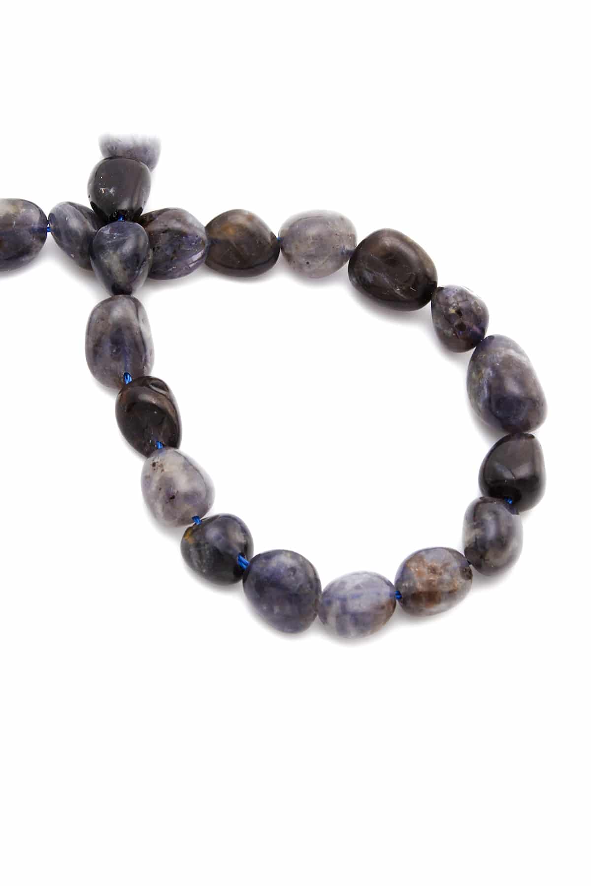 İolite Natural Stone Tumbler Cut 10x13mm String Of Beads