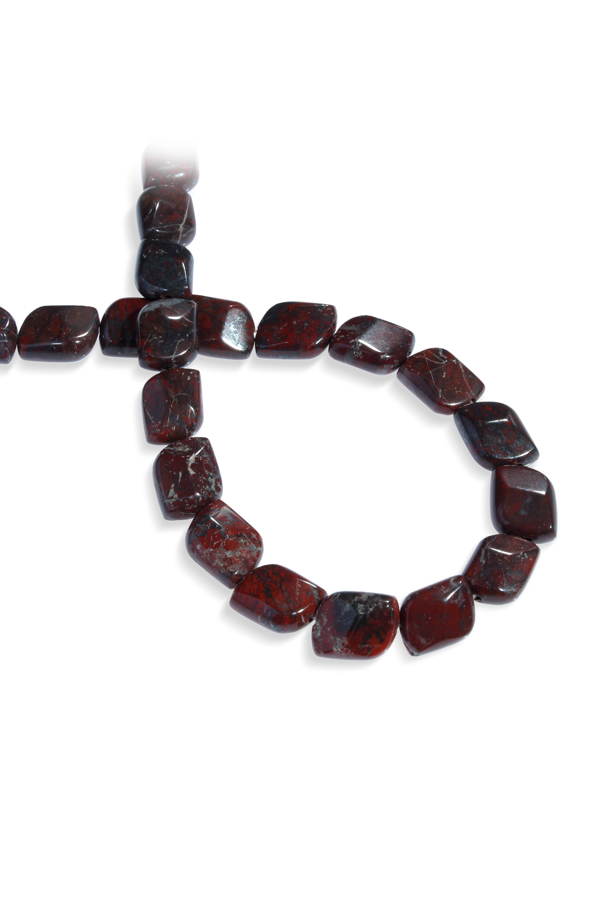 Jasper Doğal Taş Bordo Küp Kesim 12x16mm Dizi