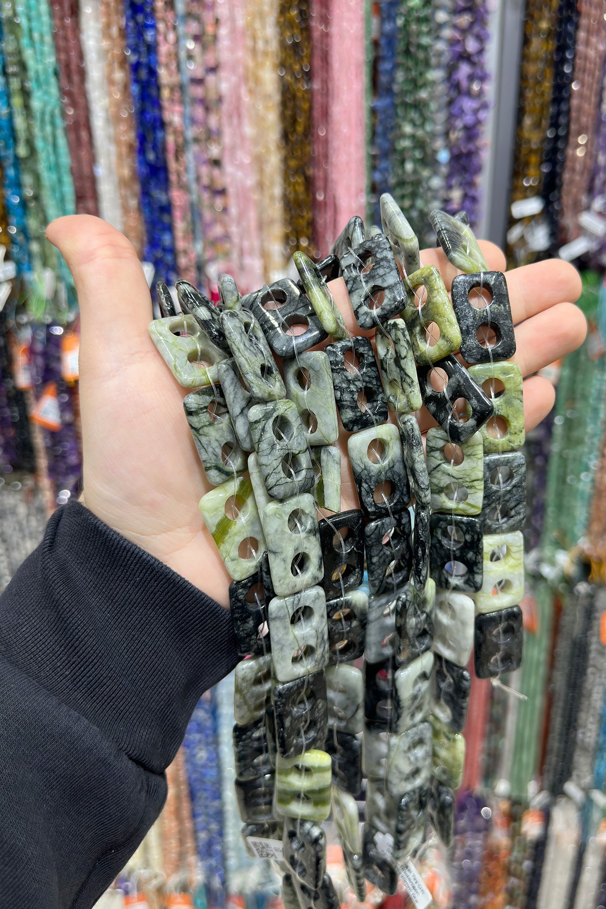 Jasper Doğal Taş Çift Delikli Dikdörtgen Kesim 30x20mm Dizi