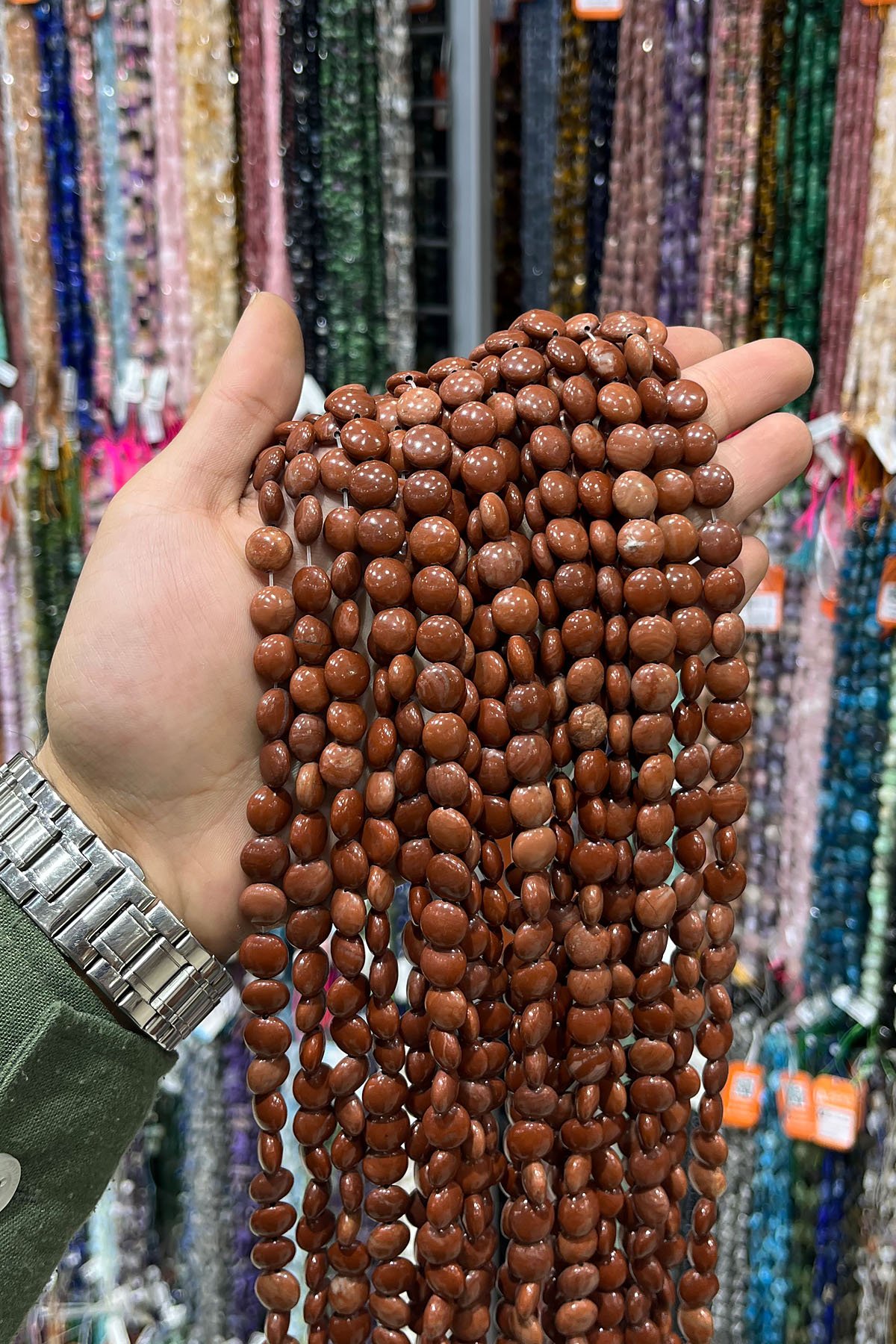 Jasper Doğal Taş Daire Kesim 10mm Dizi