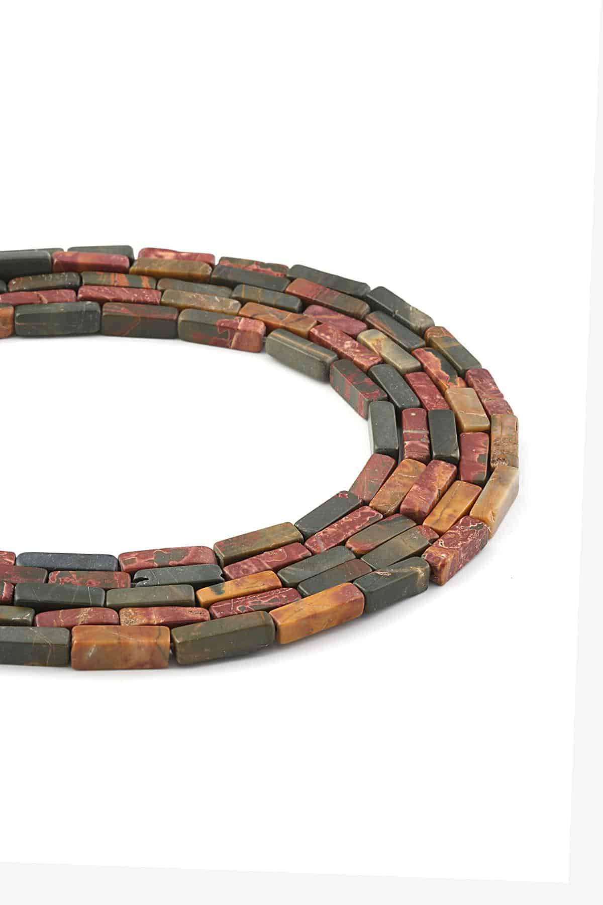 Jasper Doğal Taş Parlak Dikdörtgen Kesim 4x13mm Dizi [AA]