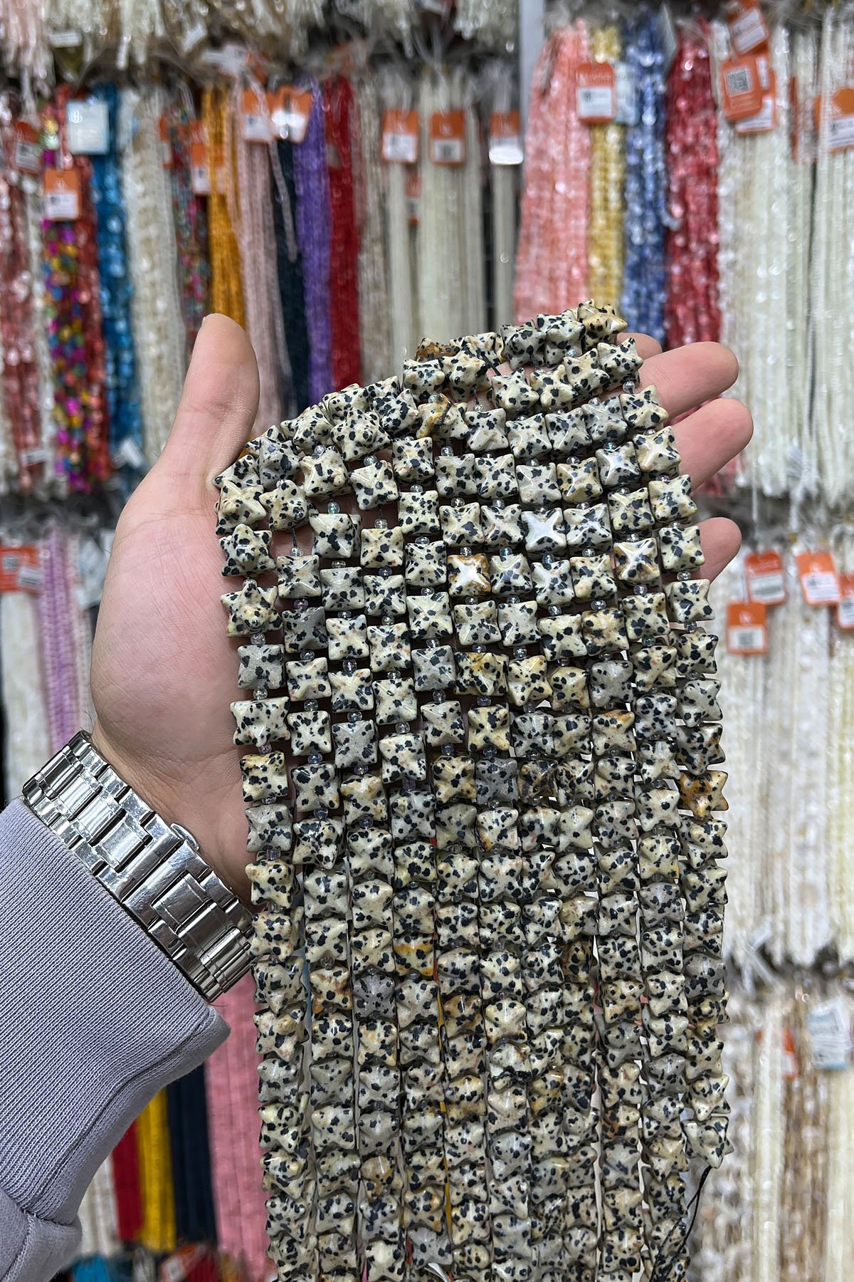 Jasper Doğal Taş Küp Yıldız Kesim 10x10mm Dizi