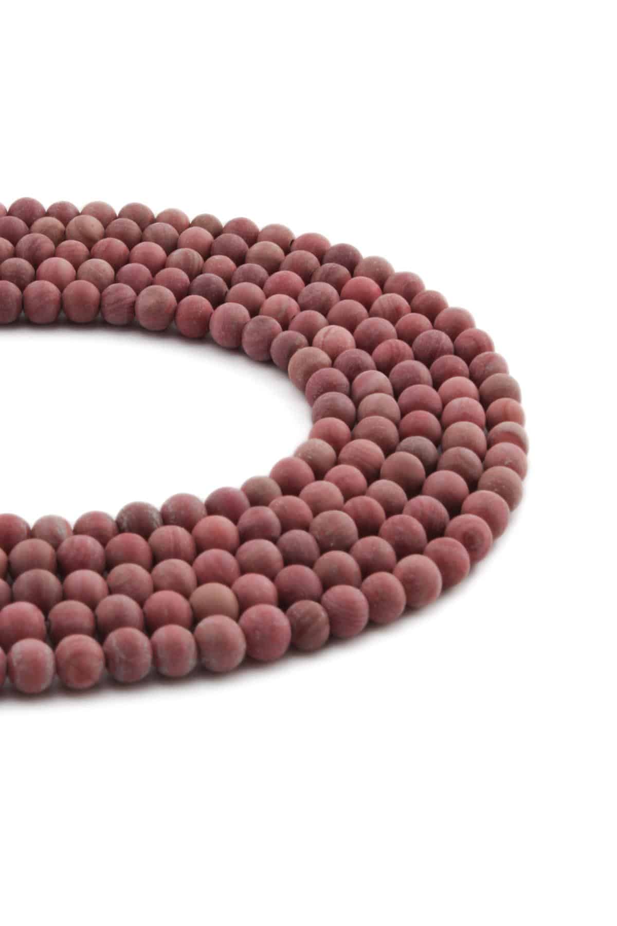 Jasper Doğal Taş Mat Fuşya Küre Kesim 4mm Dizi [AA]
