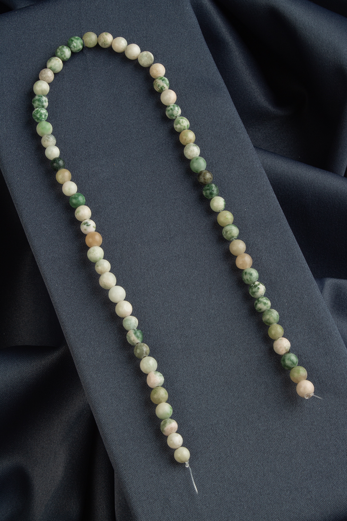 Jasper Doğal Taş Parlak Benekli Yeşil Küre Kesim 6mm Dizi [AB]