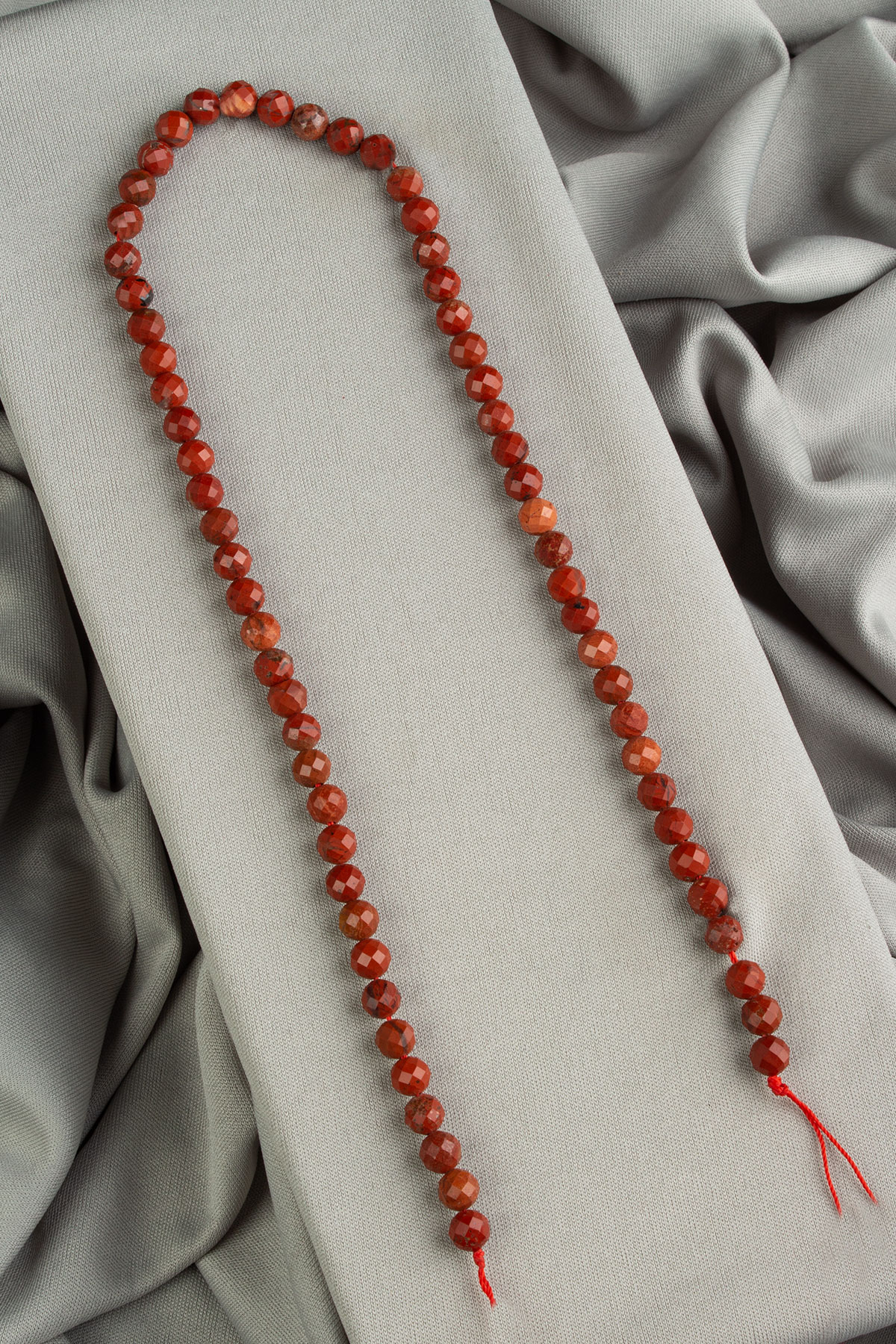 Jasper Doğal Taş Parlak Kırmızı Küre Kristal Kesim 6mm Dizi [AA]