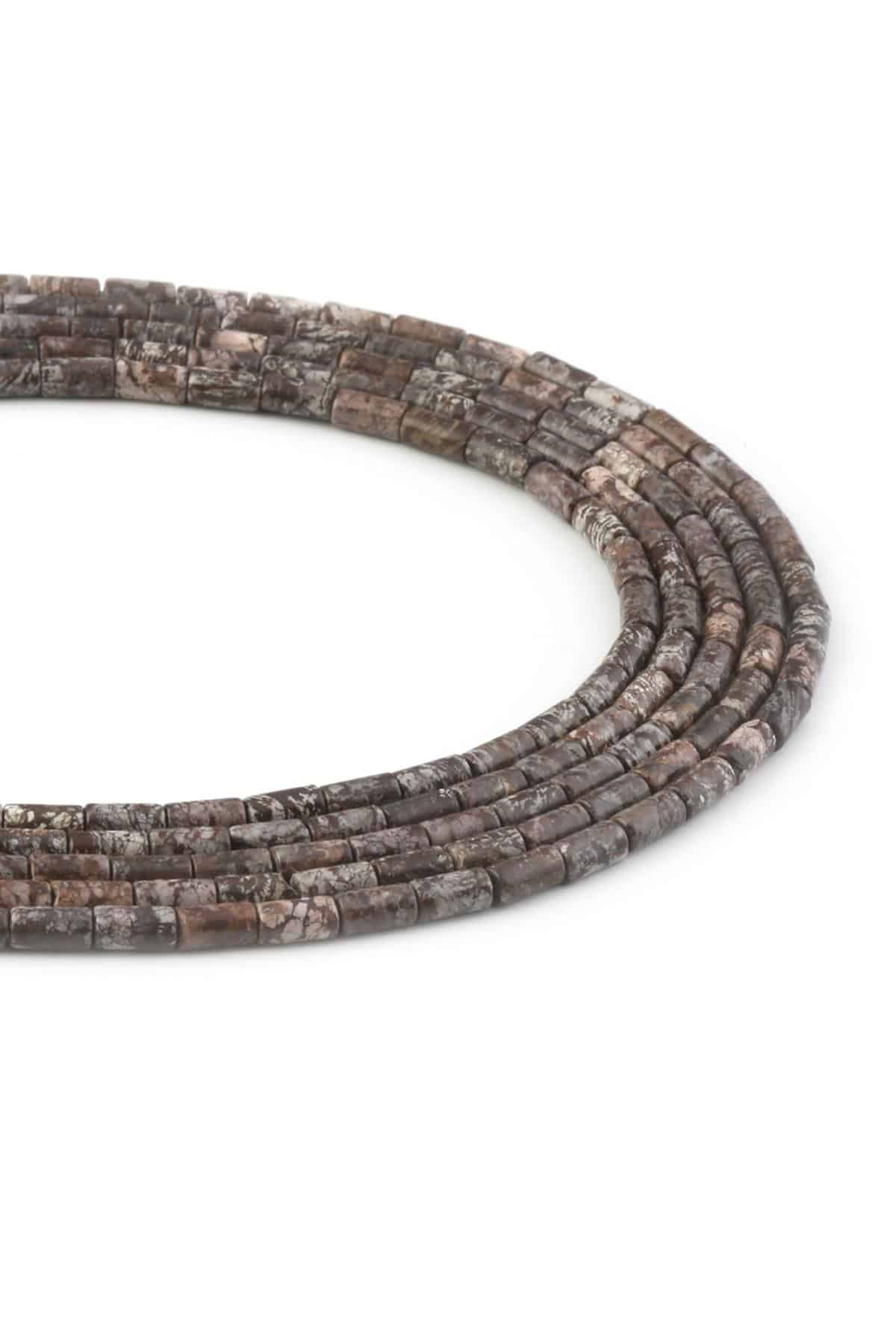 Jasper Doğal Taş Parlak Silindir Kesim 3x6mm Dizi [AA]
