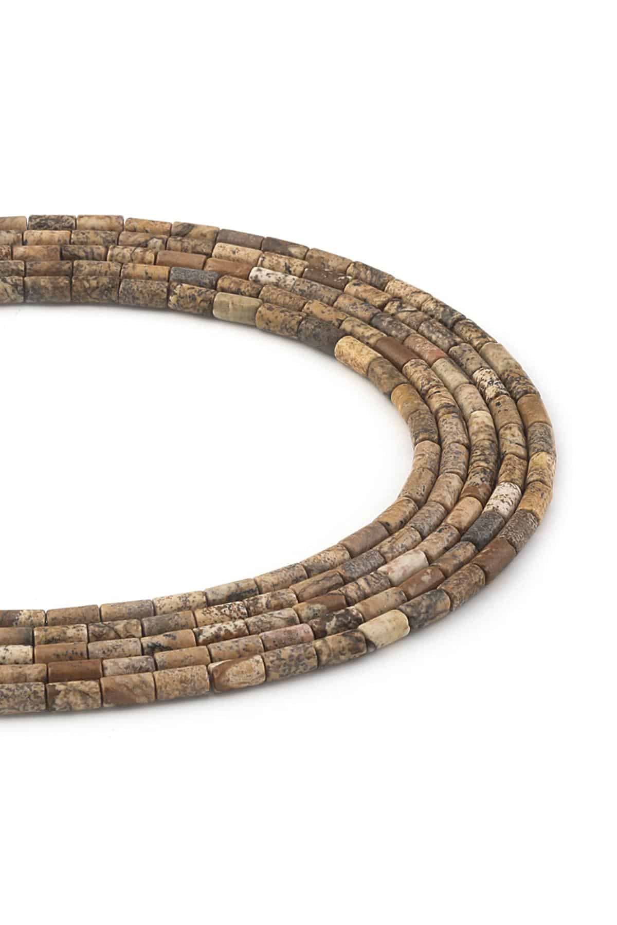 Jasper Doğal Taş Parlak Silindir Kesim 3x6mm Dizi [AA]