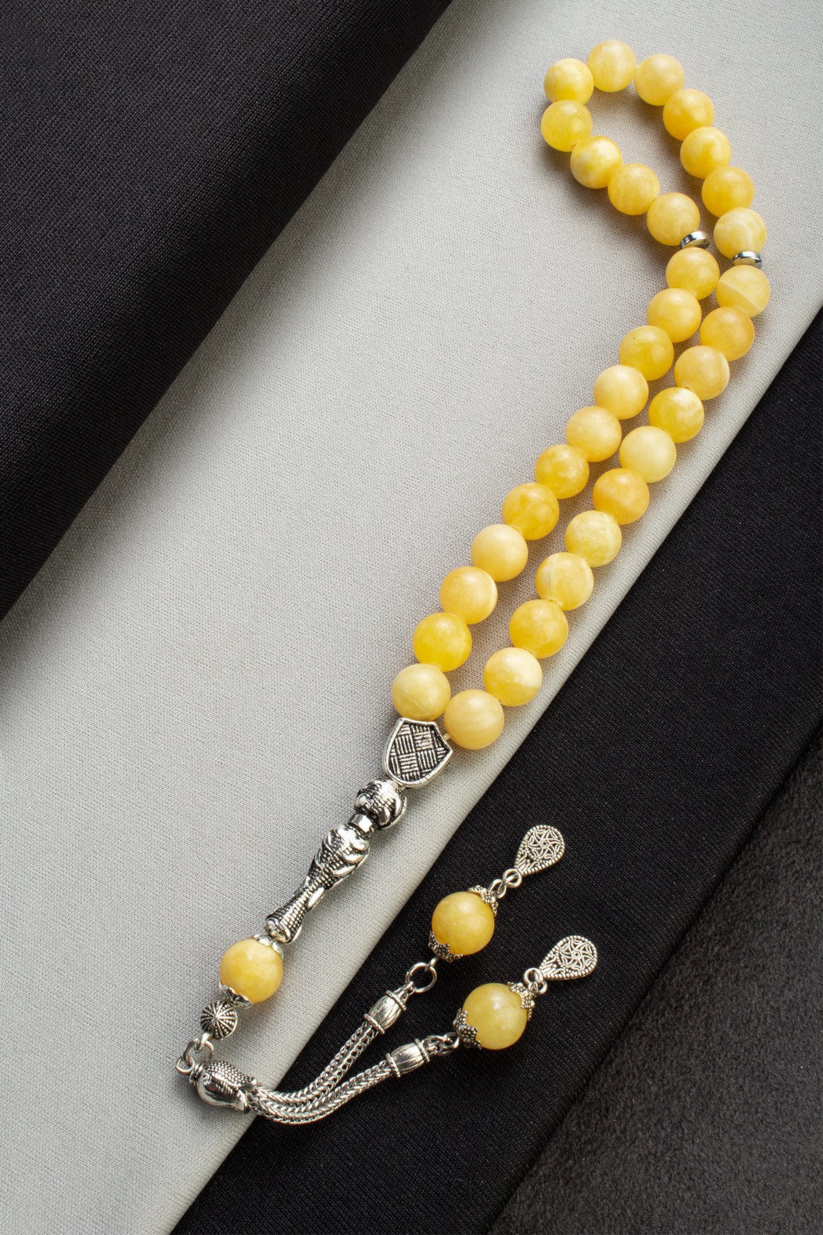 Kalsit Doğal Taş Küre Kesim 33 lu 10mm Tesbih