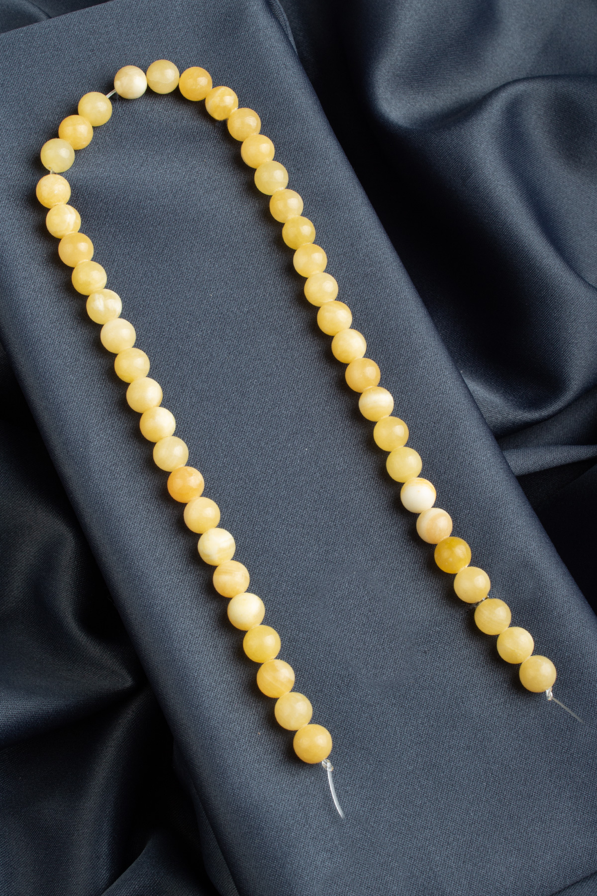 Kalsit Doğal Taş Parlak Sarı Küre Kesim 8mm Dizi [AA]