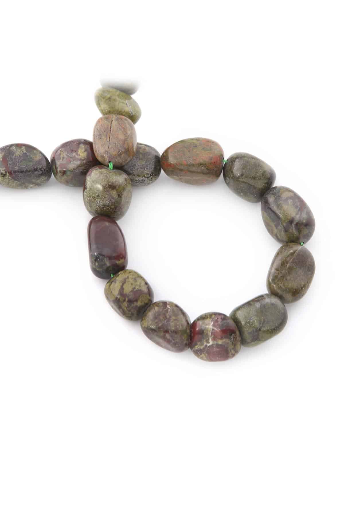 Kan Taşı Doğal Taş Parlak Yeşil Dikdörtgen Kesim 13x18mm Dizi [AA]