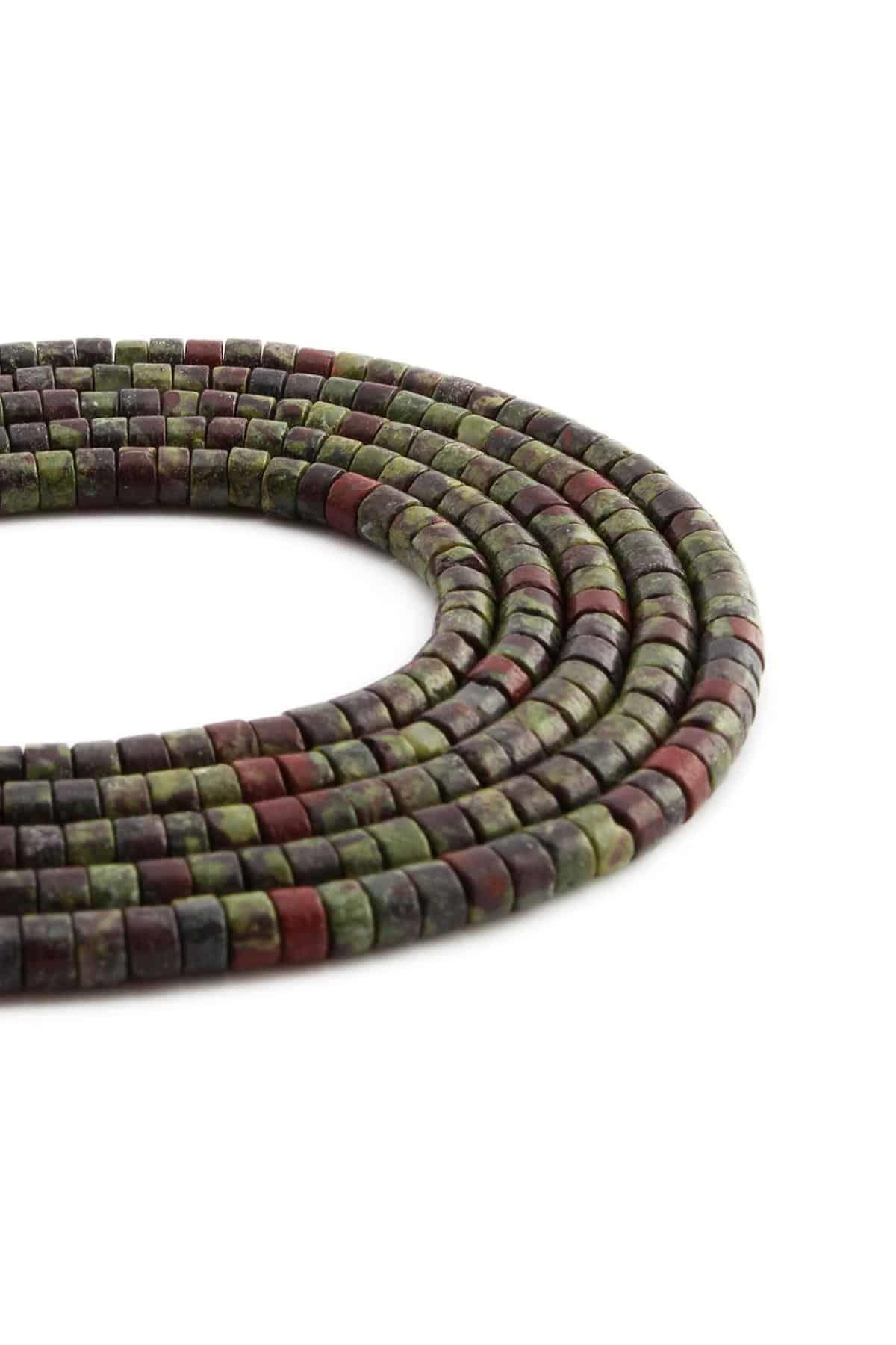 Kan Taşı Taşı Parlak Koyu Yeşil Dore Kesim 4x2mm Dizi [AA]