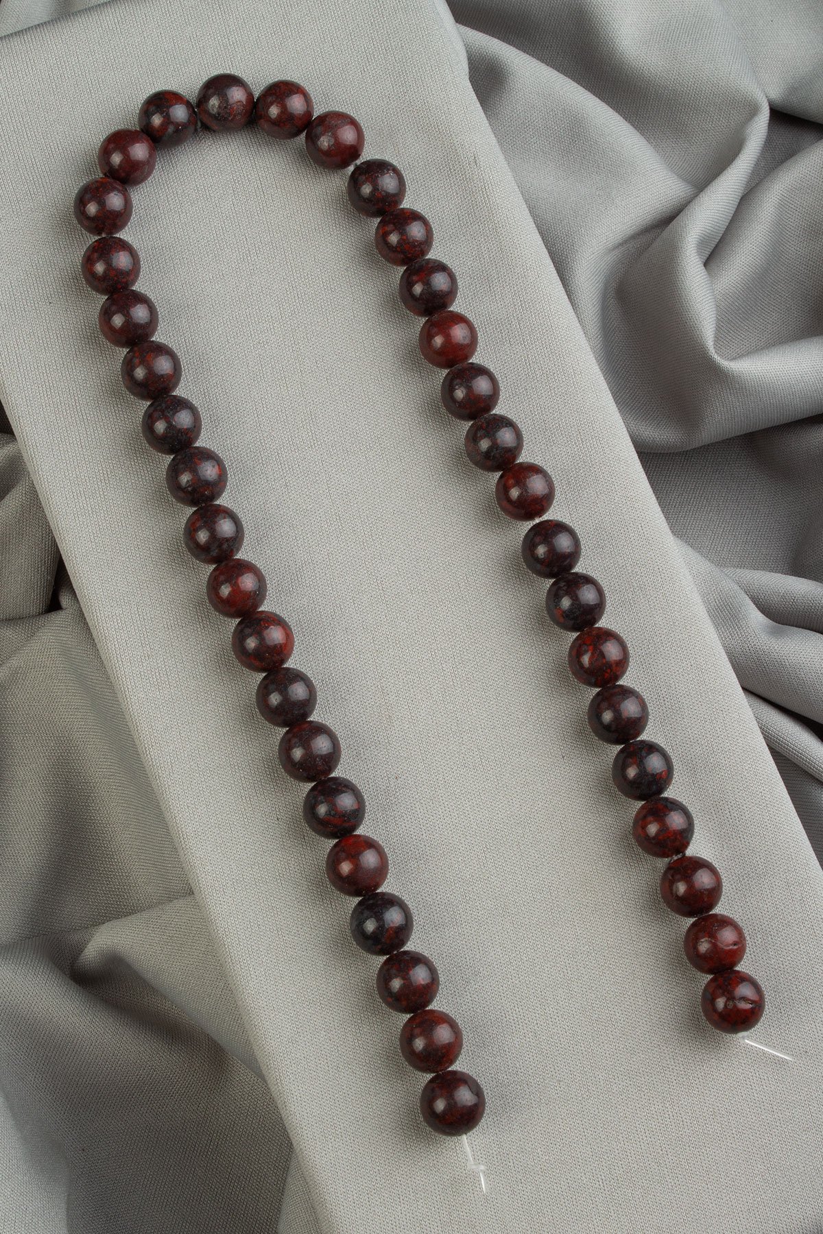 Kan Taşı Doğal Taş Parlak Küre Kesim 10mm Dizi