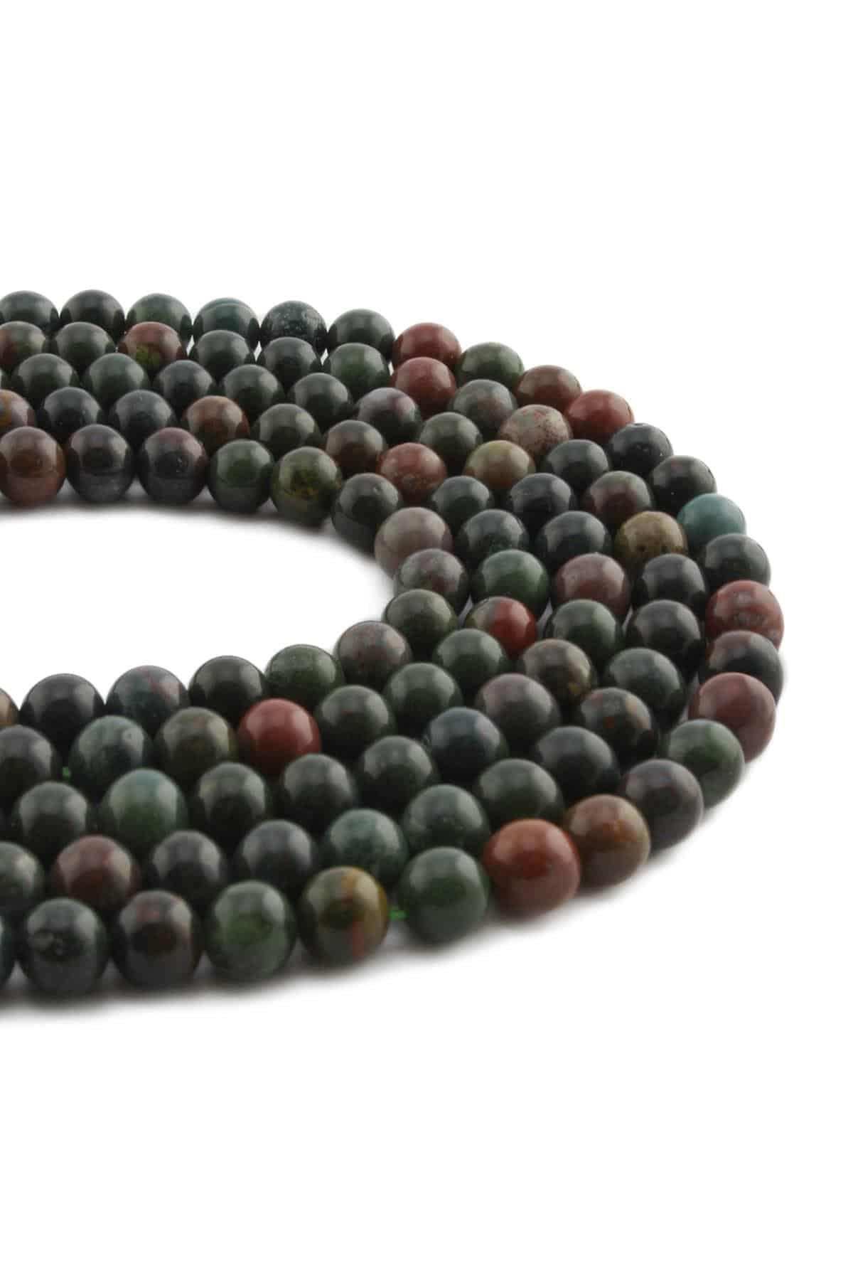 Kan Taşı Doğal Taş Parlak Küre Kesim 6mm Dizi