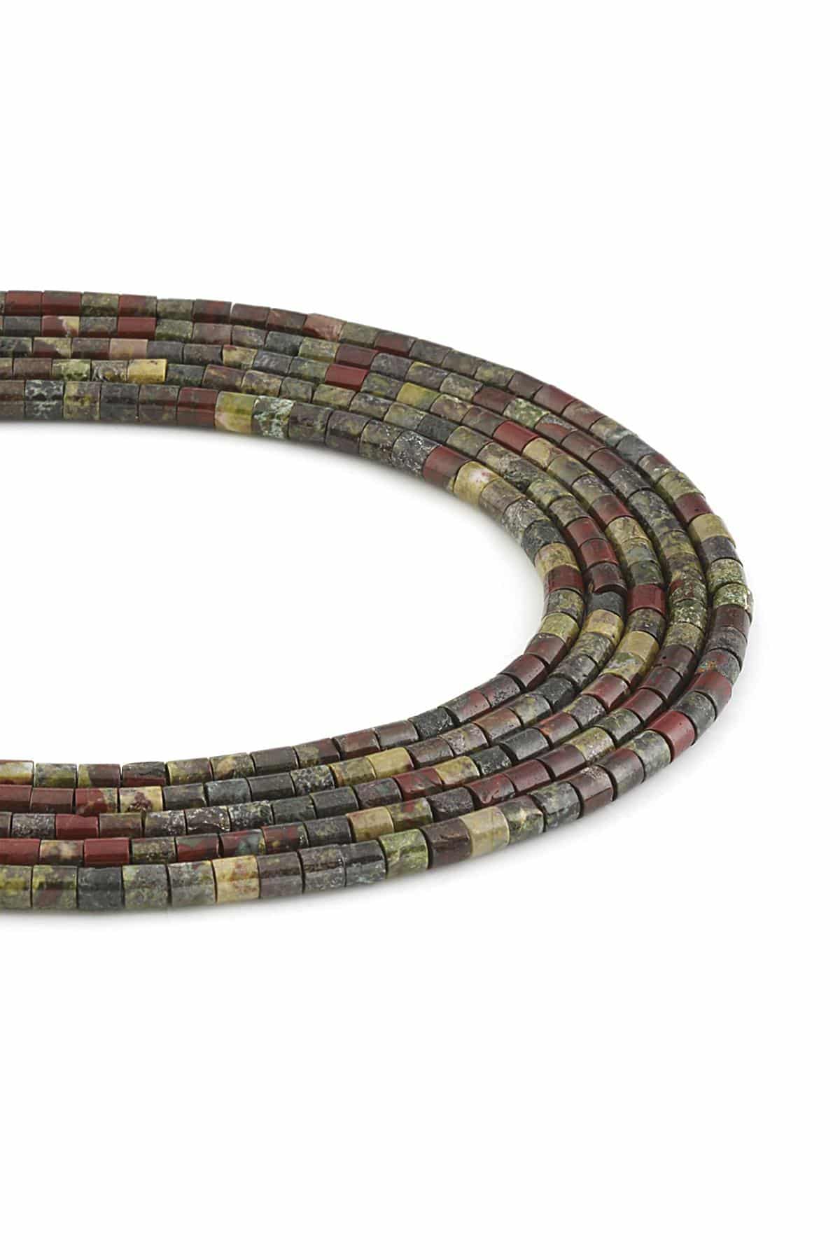 Kan Taşı Doğal Taş Parlak Silindir Kesim 4x4mm Dizi [AA]